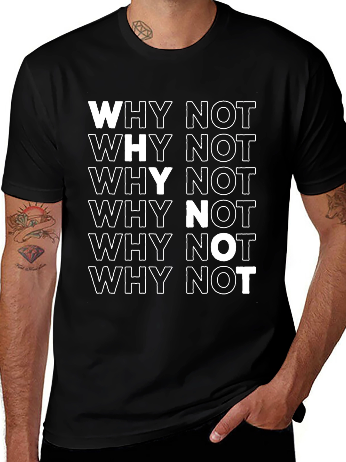 Variant 21 of Why Not Black Graphic Print Cotton T-Shirt