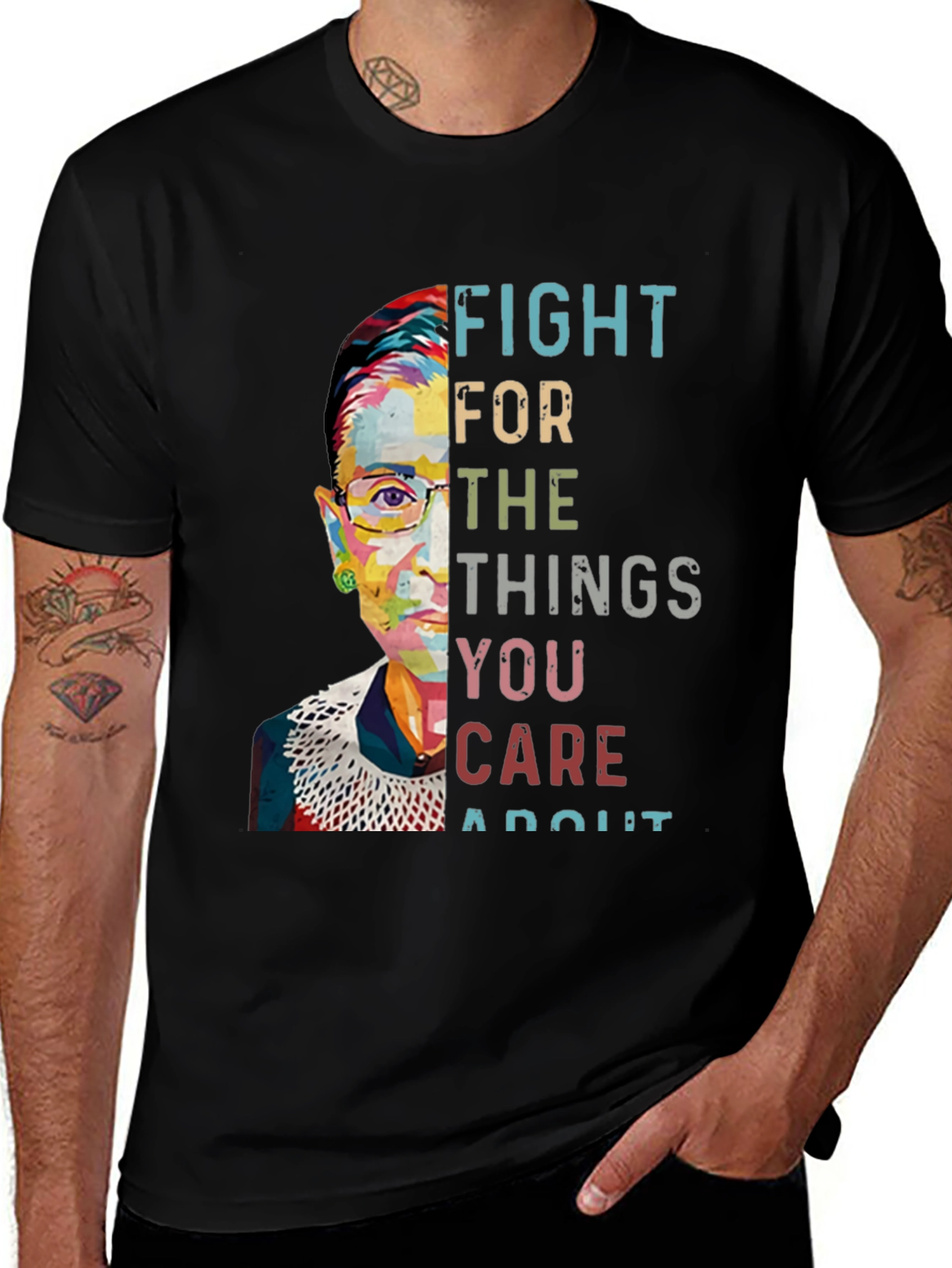 Black Fight For What You Care About T-Shirt main image