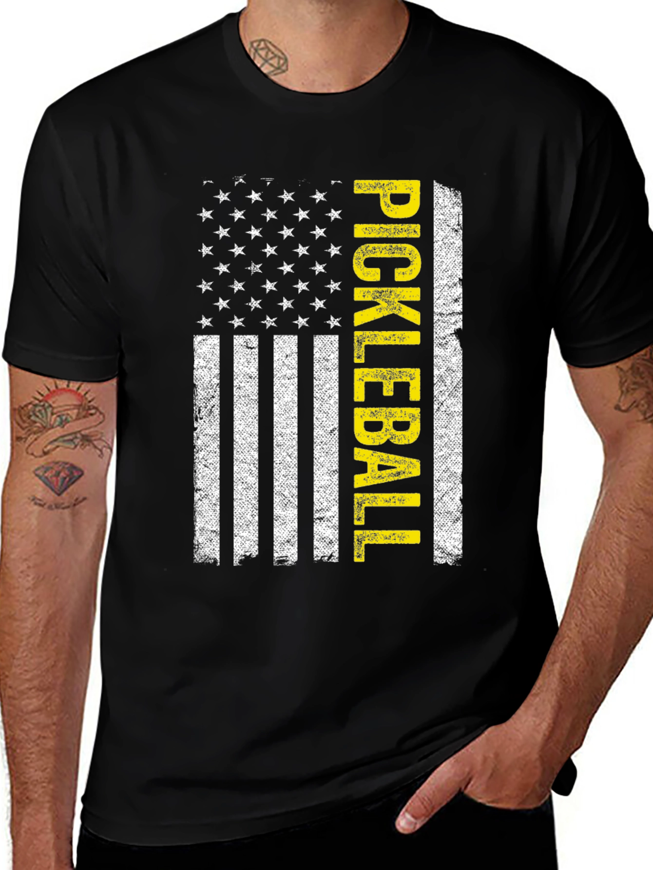 Variant 10 of Pickleball American Flag T-Shirt