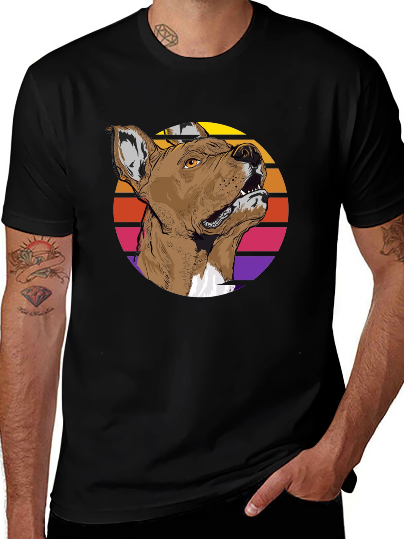 Variant 7 of Retro Dog Graphic Tee - Black