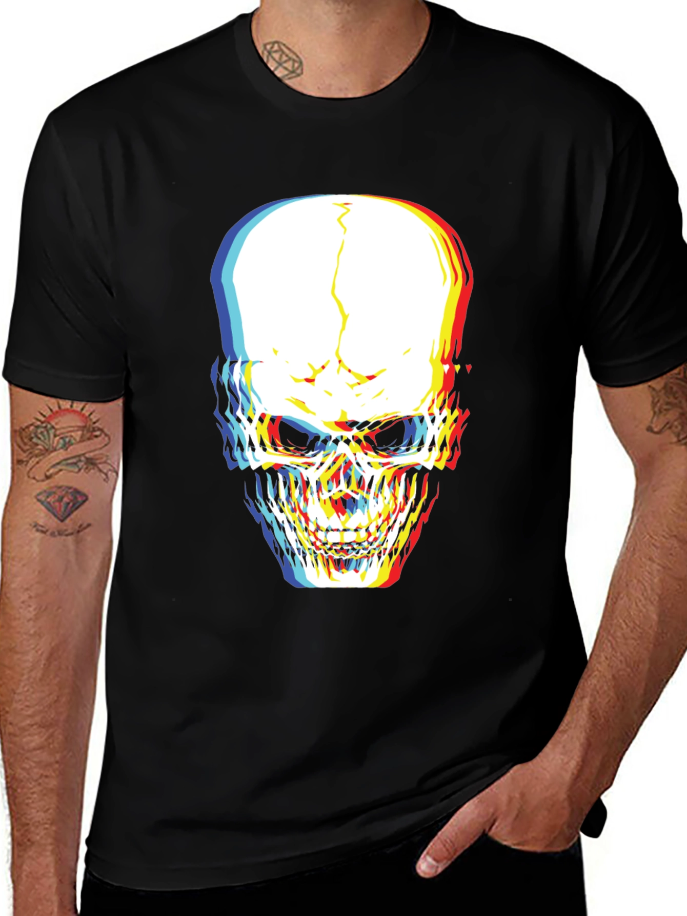 Variant 8 of Skull Graphic Black T-Shirt