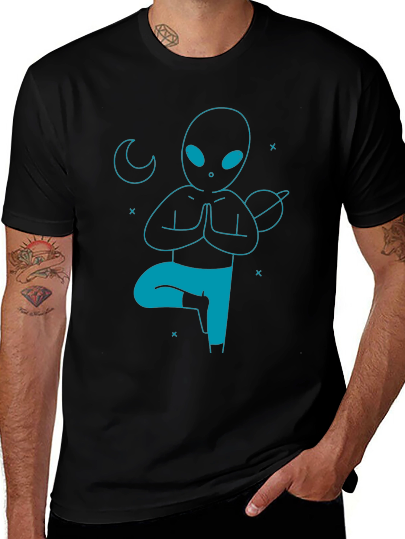 Variant 19 of Alien Yoga Meditation Graphic T-Shirt