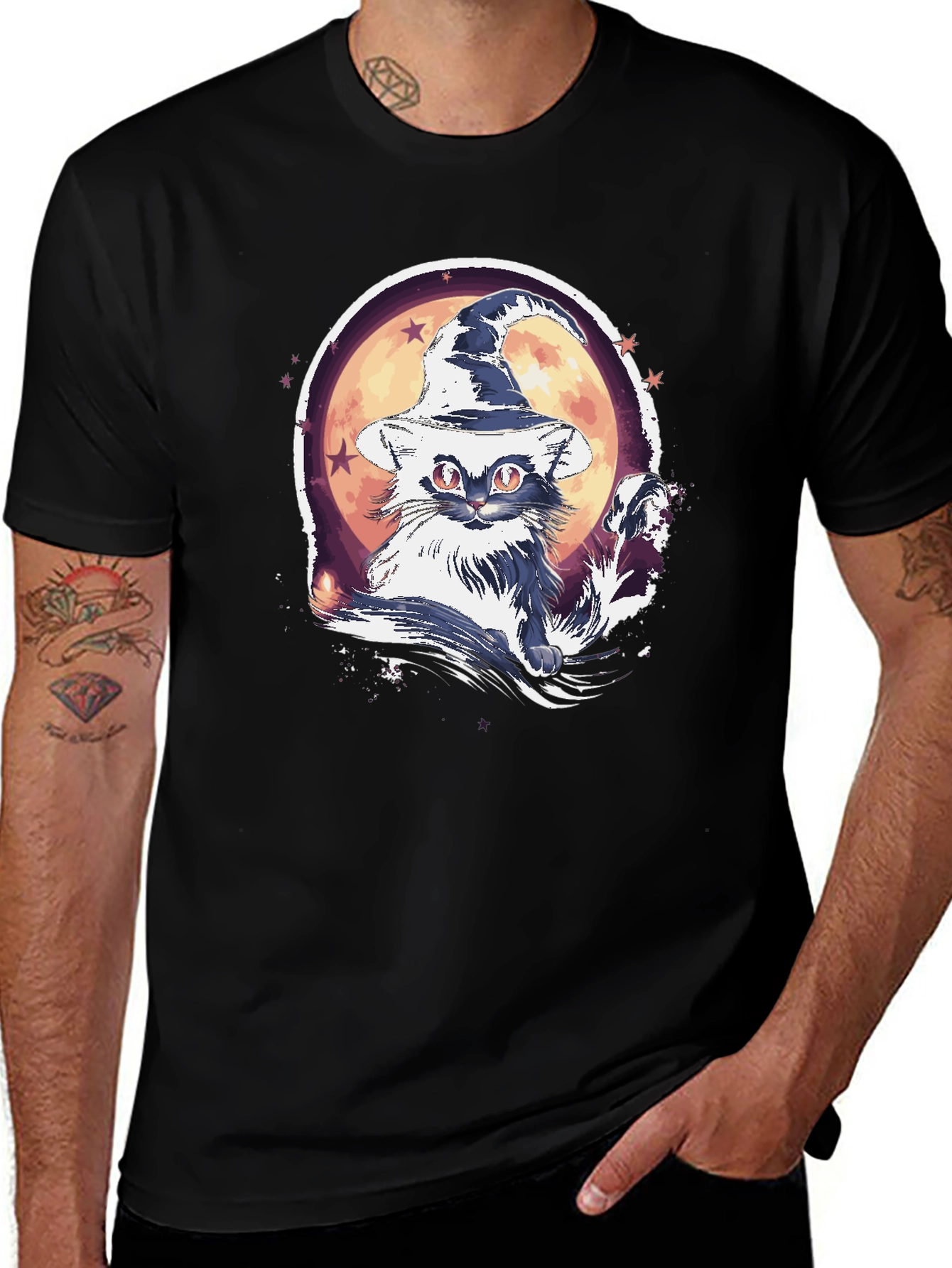 Wizard Cat T-Shirt - Halloween Graphic Tee