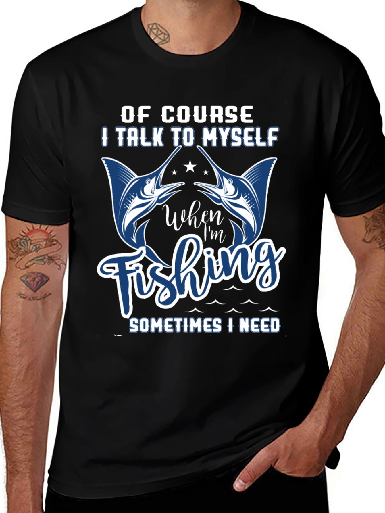 Variant 19 of Funny Fishing T-Shirt: "I Talk to Myself"