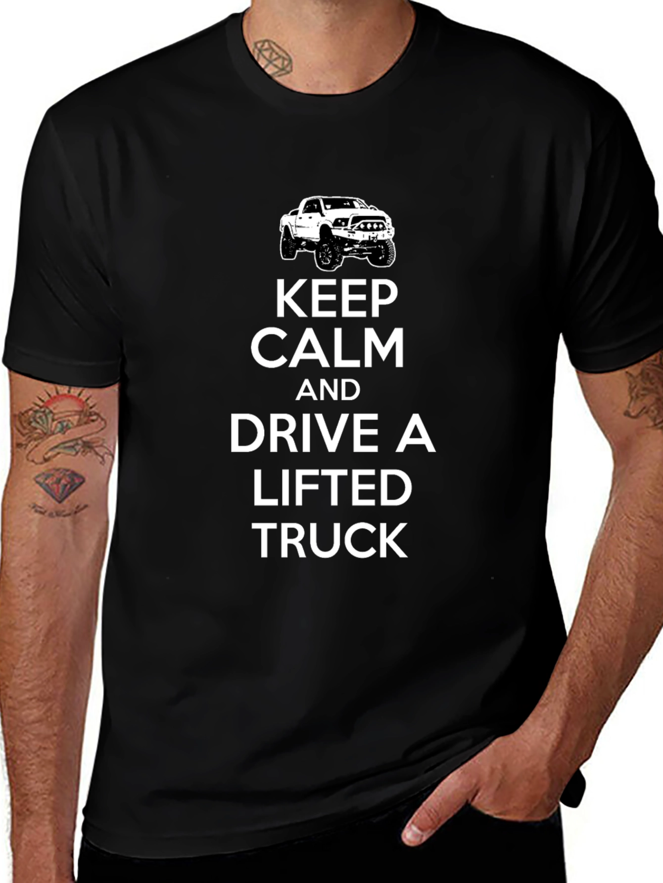 Variant 19 of Keep Calm & Drive a Lifted Truck Black T-Shirt