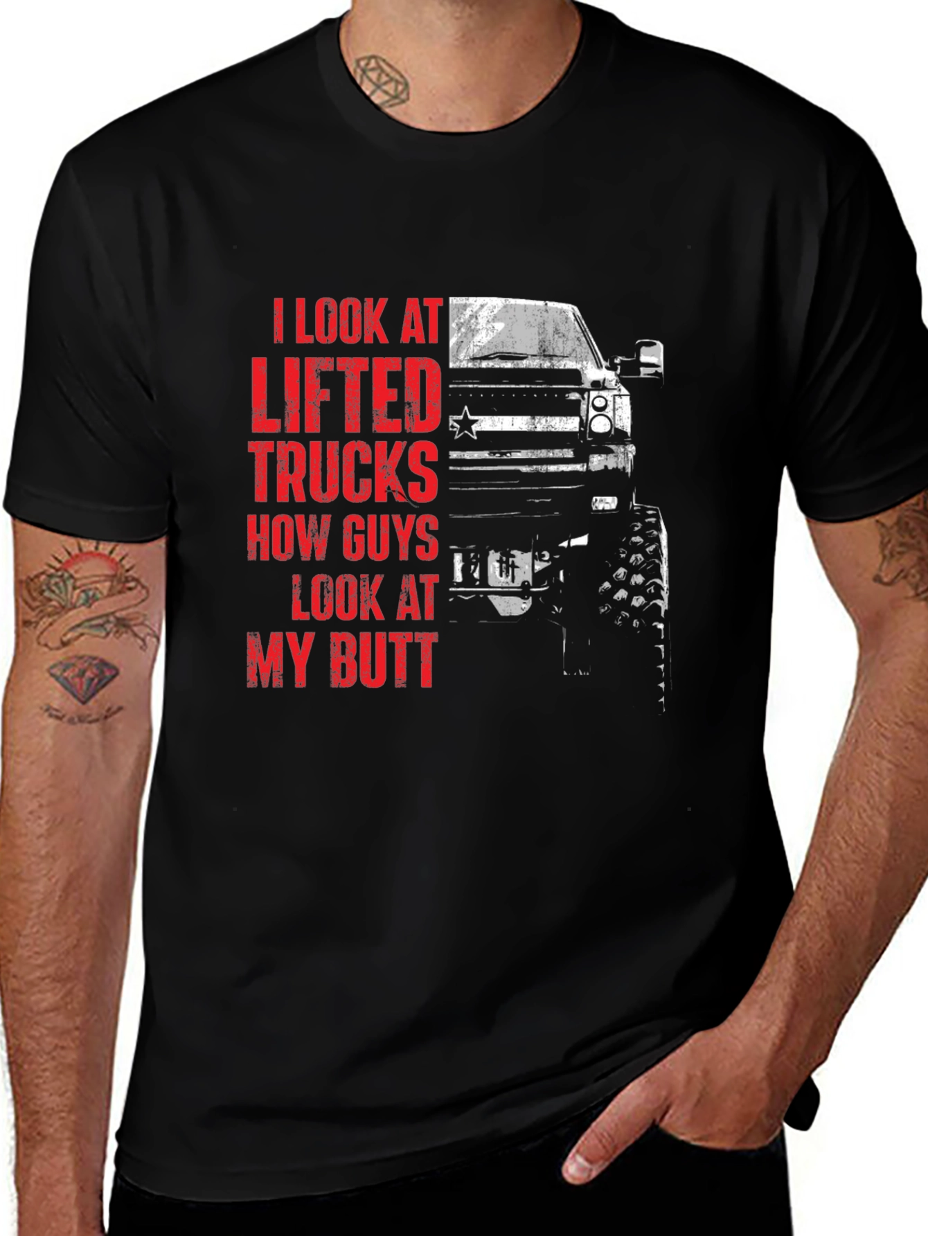 Variant 27 of Lifted Truck Graphic T-Shirt for Men - Black