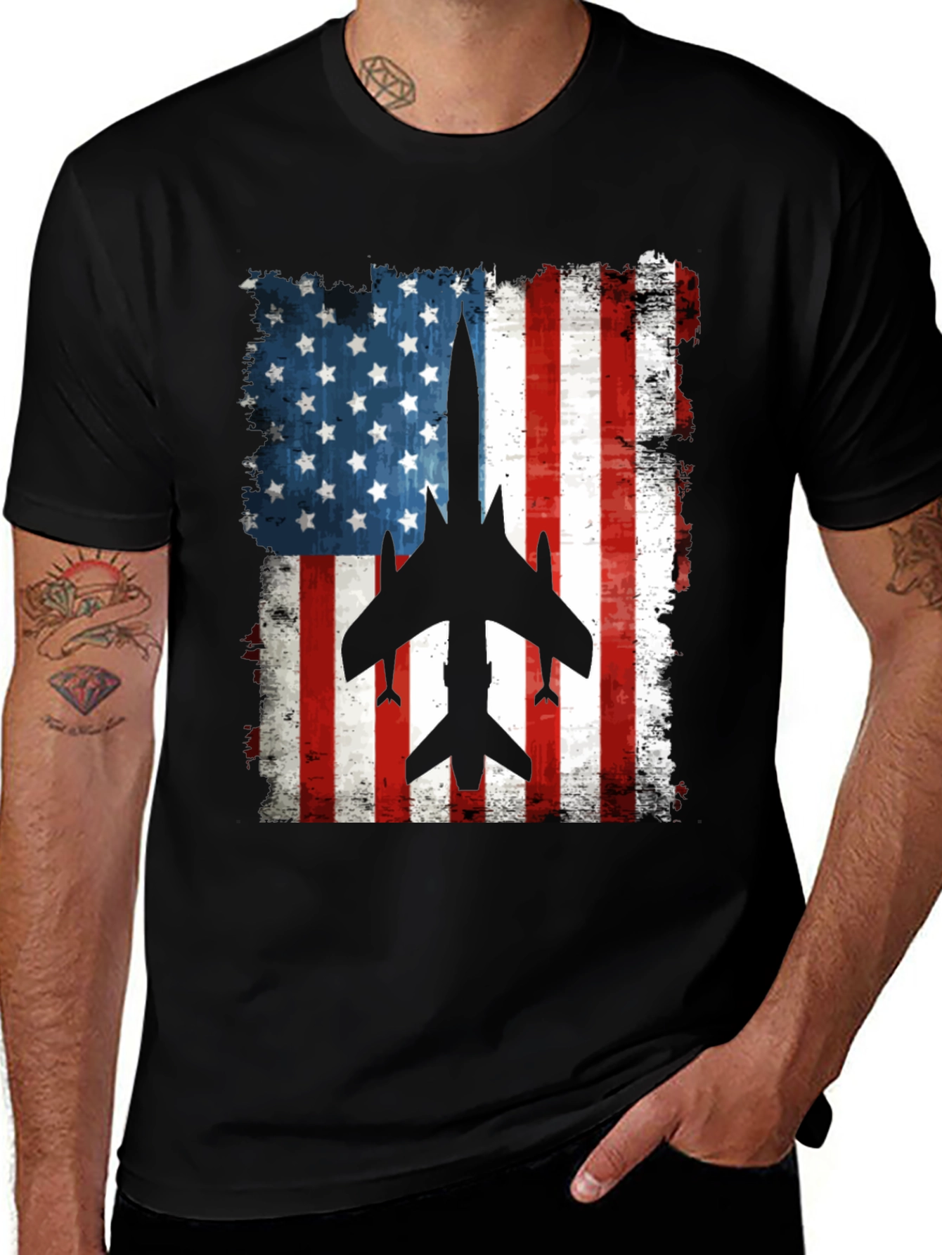 American Flag Airplane T-Shirt