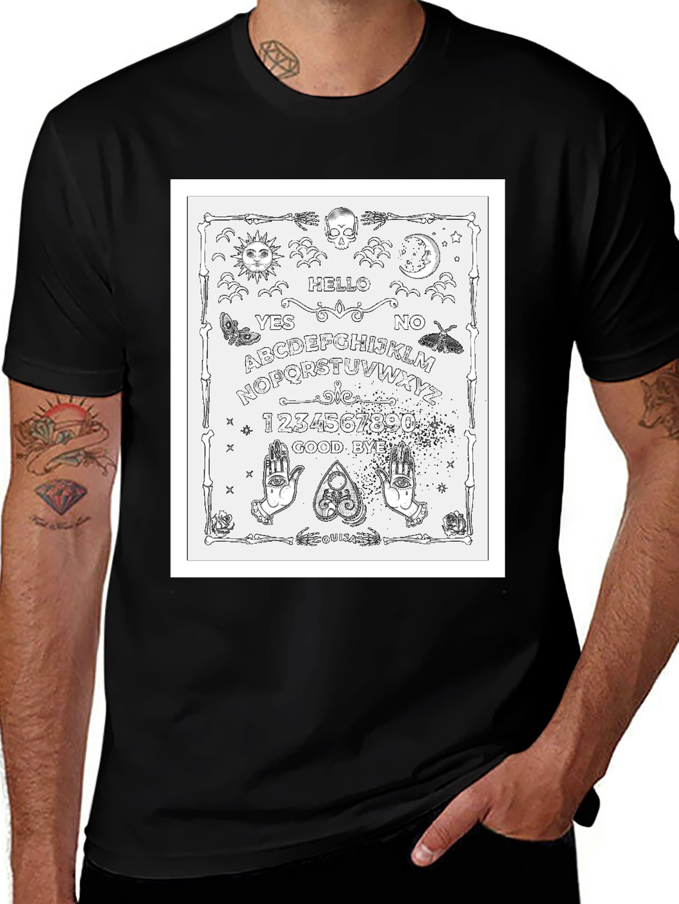 Ouija Board Graphic T-Shirt - Black