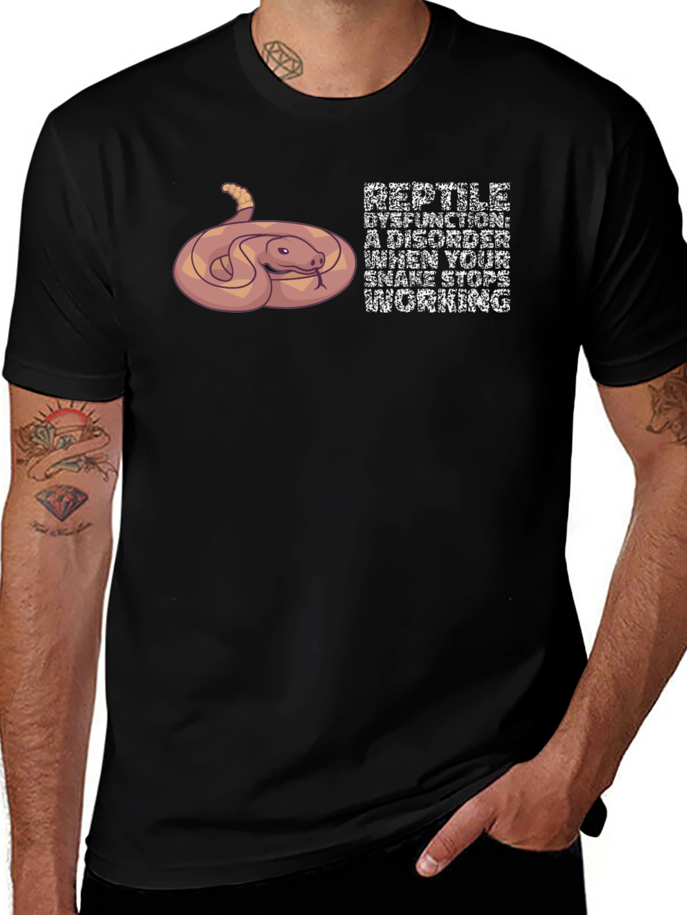 Variant 6 of Reptile Dysfunction Snake Graphic Tee