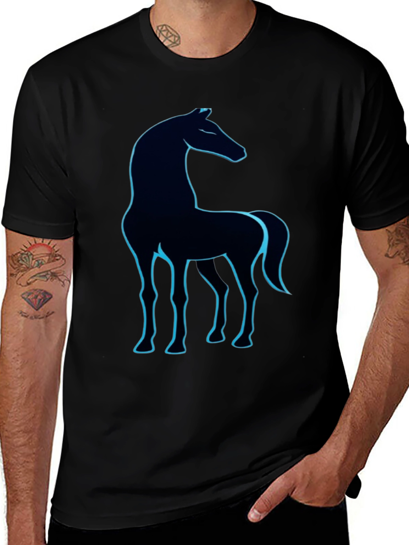 Variant 29 of Horse Graphic Tee - Black