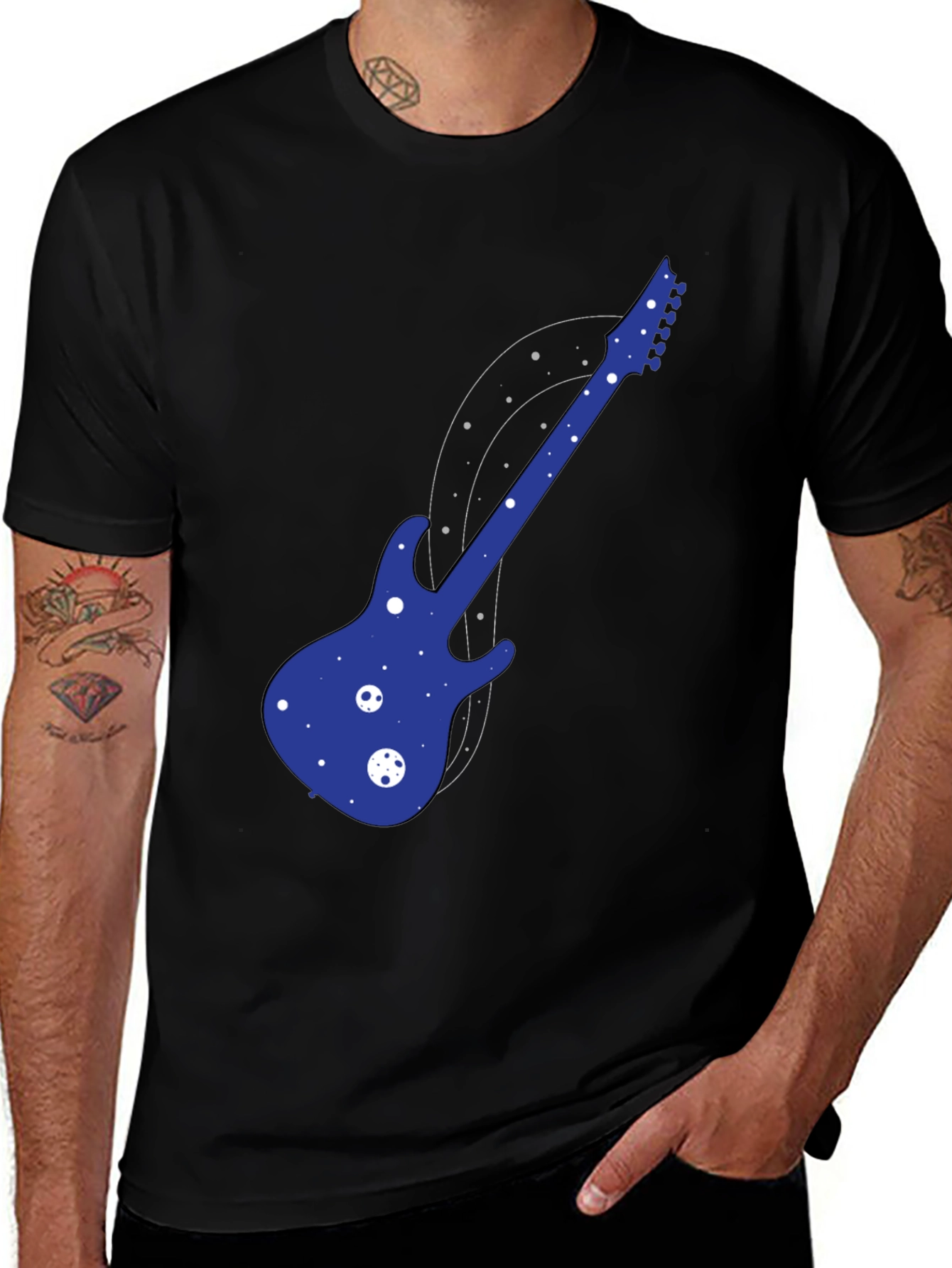 Cosmic Guitar Graphic Tee - Black