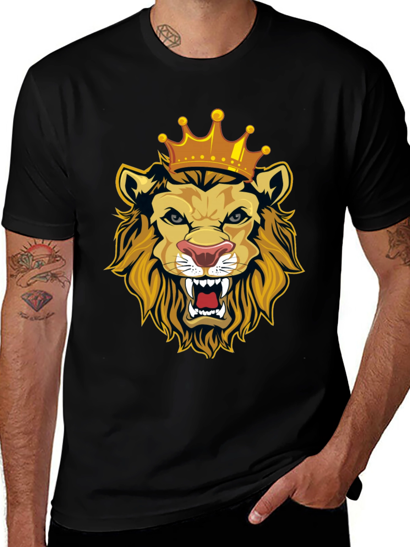 Variant 28 of Lion King Graphic Tee - Black Cotton T-Shirt