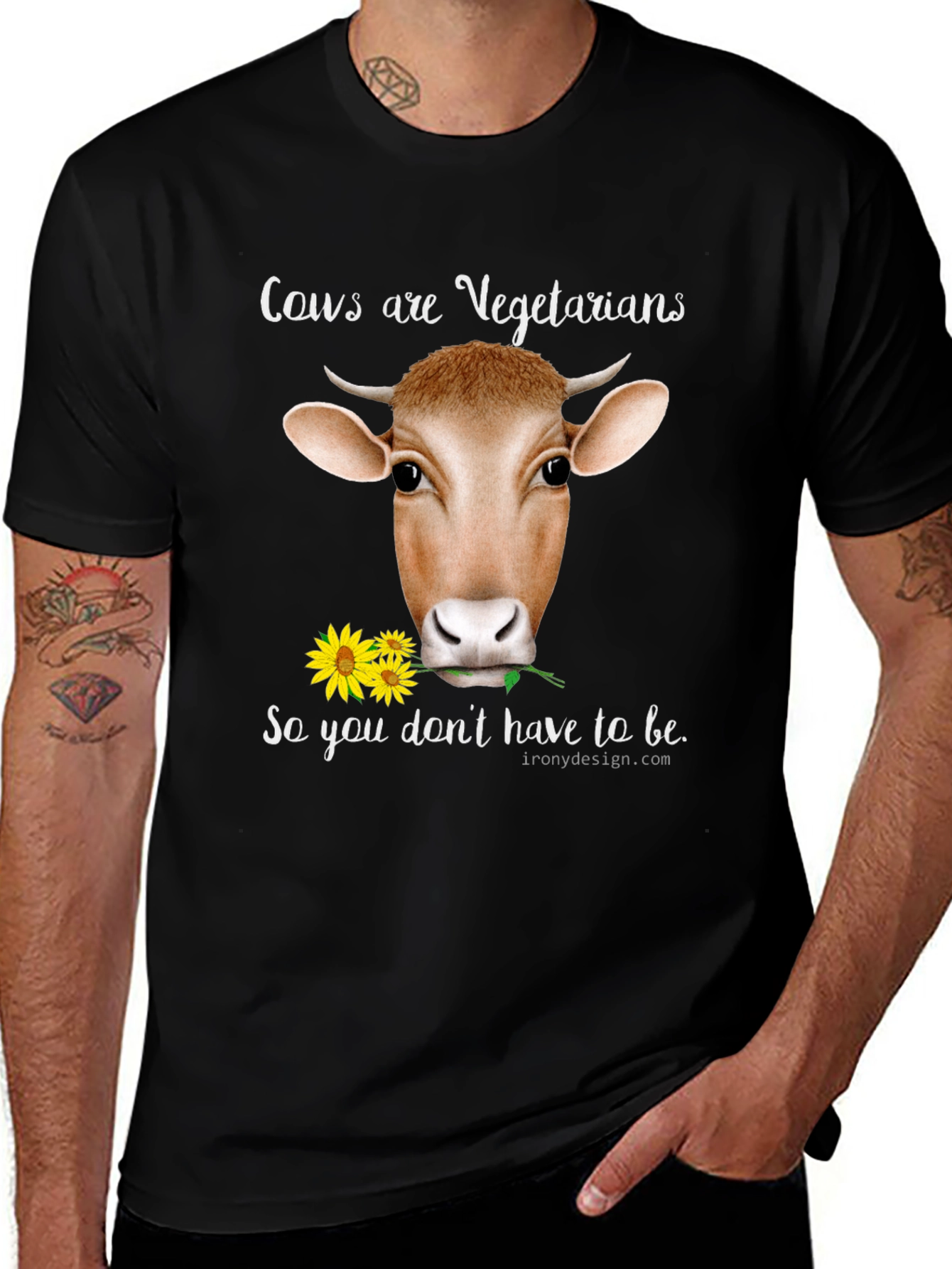 Variant 14 of Cow Vegetarian T-Shirt - Unisex Cotton Tee