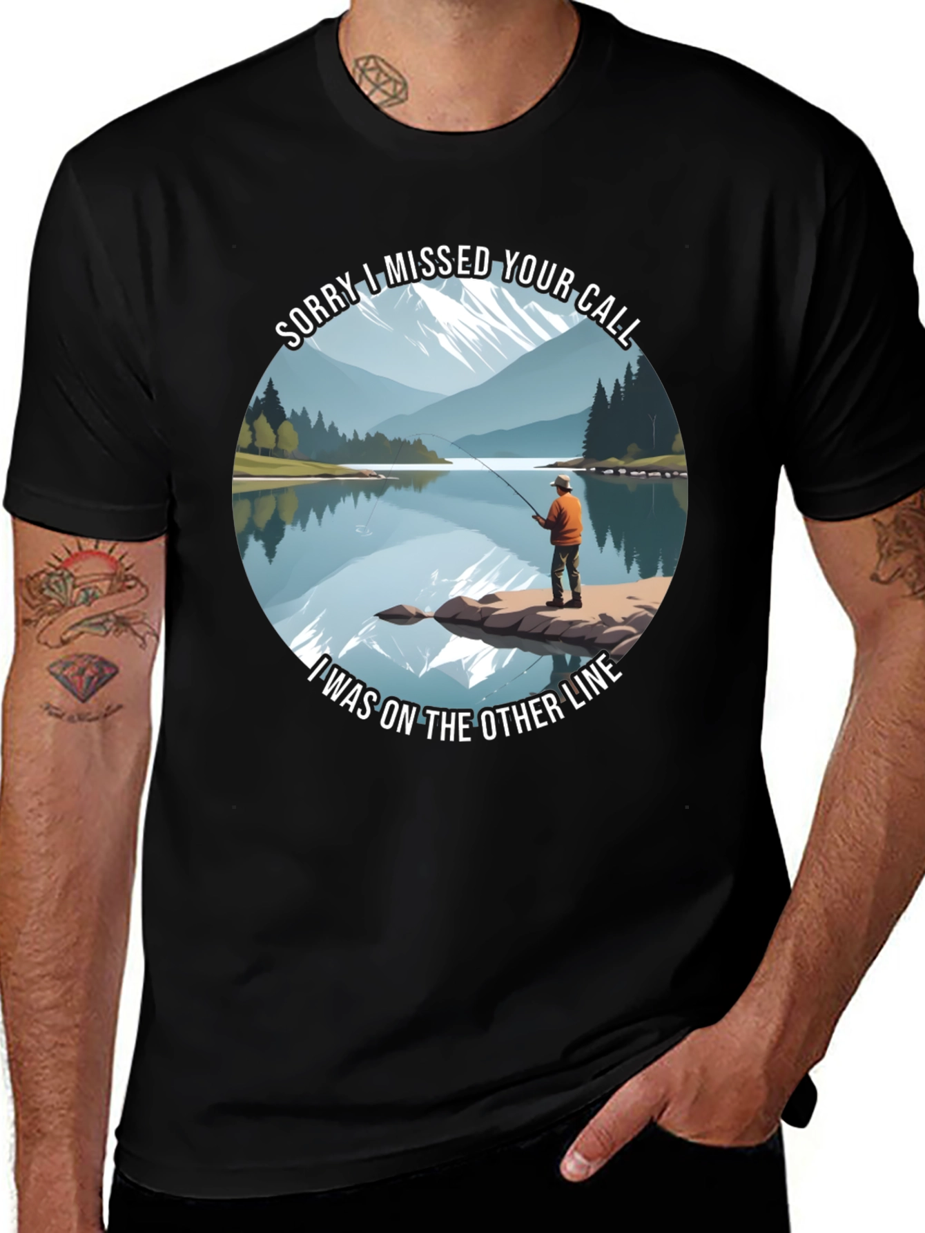 Variant 6 of Fishing T-Shirt - Sorry I Missed Your Call