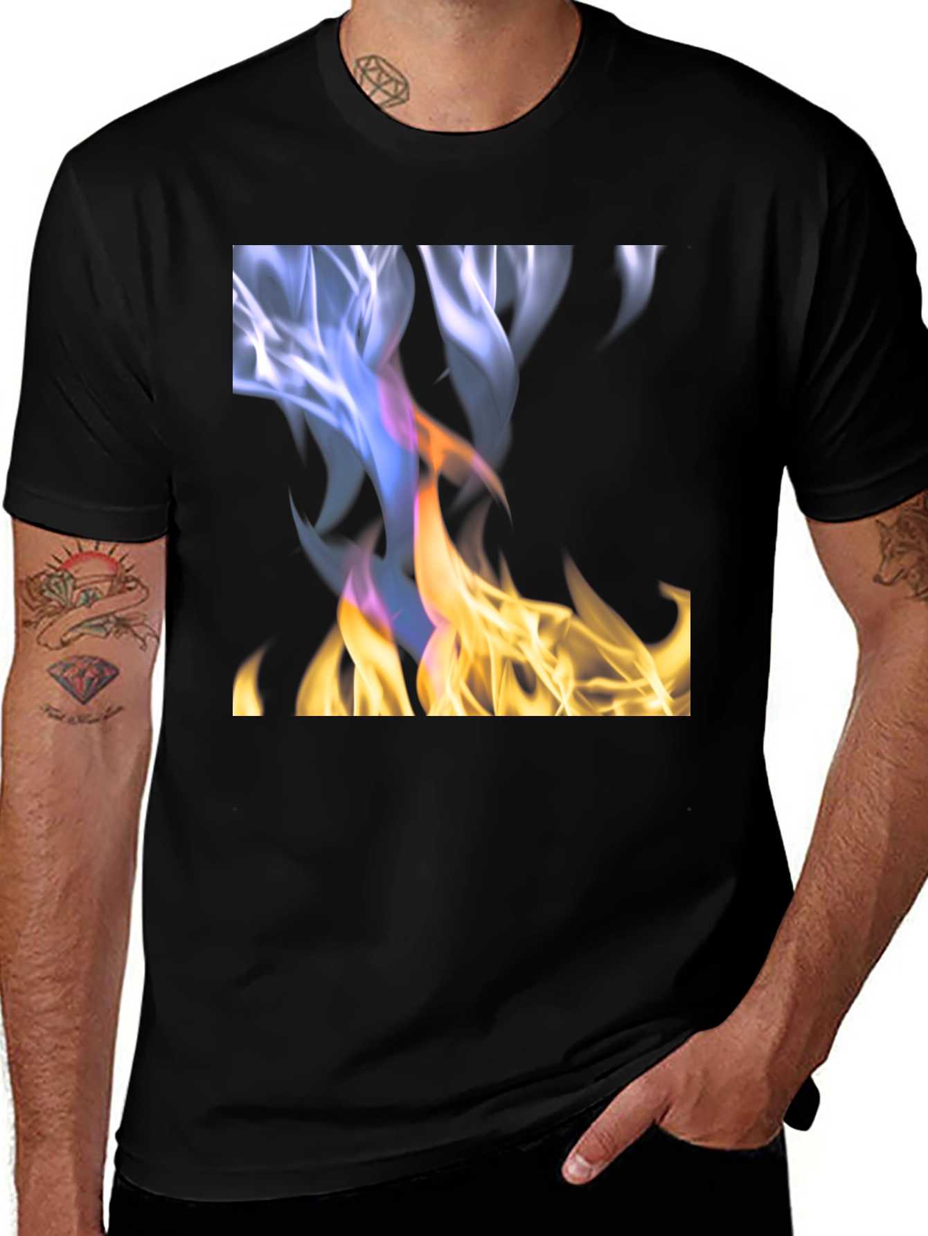 Variant 14 of Flame Graphic Black T-Shirt