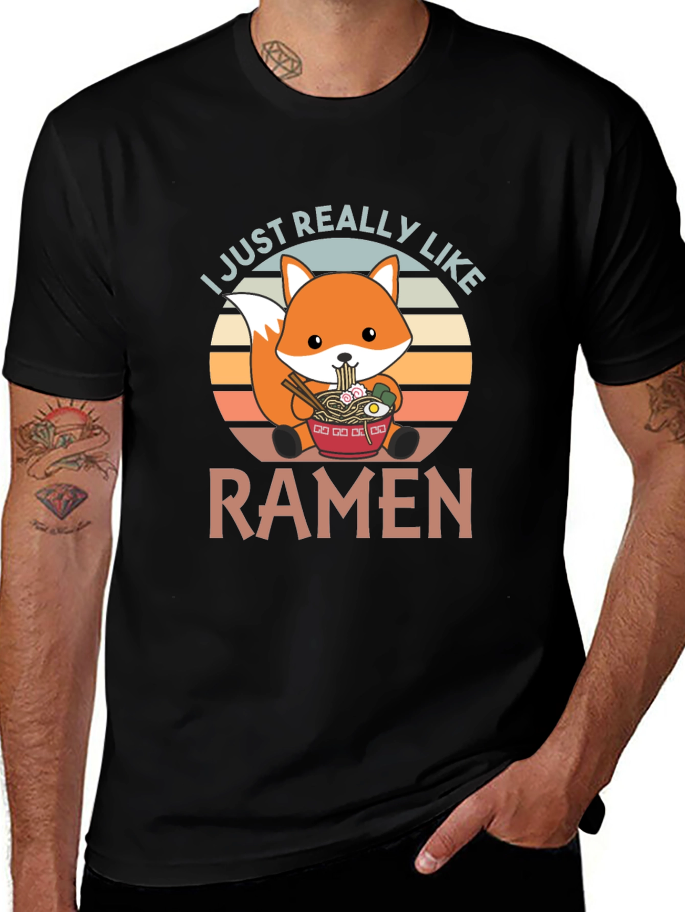 Variant 13 of Ramen Loving Fox Graphic T-Shirt - Cute Foodie Tee