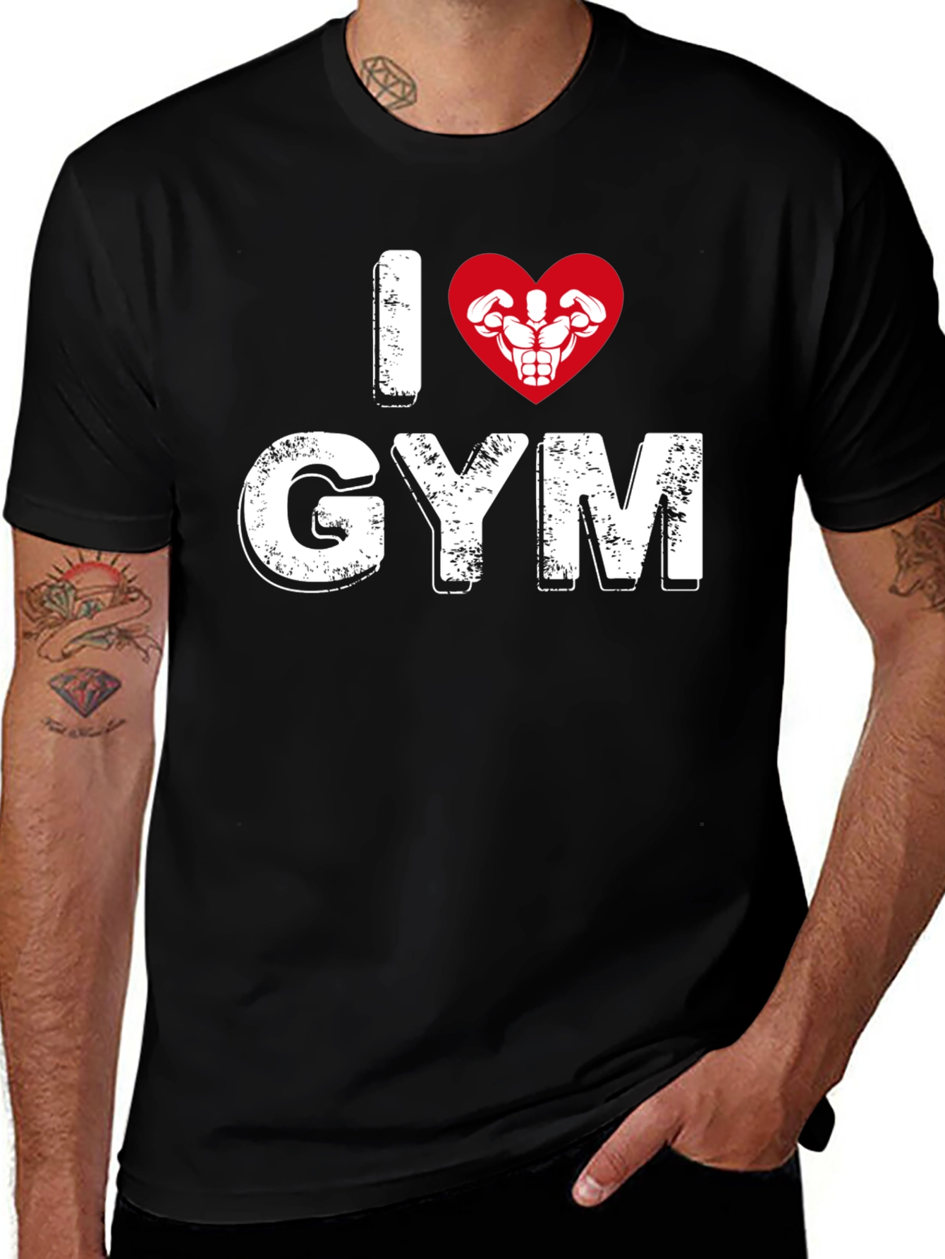 Variant 21 of I Heart Gym Black T-Shirt
