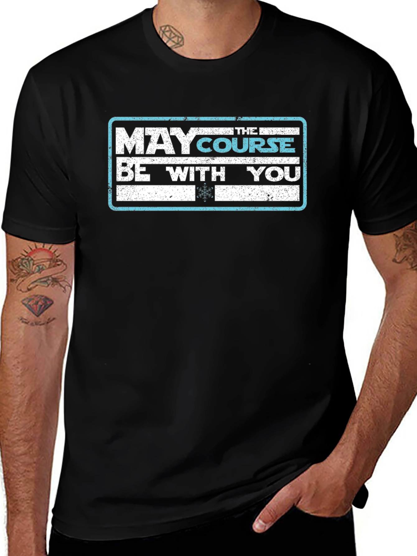May the Course Be With You Black T-Shirt