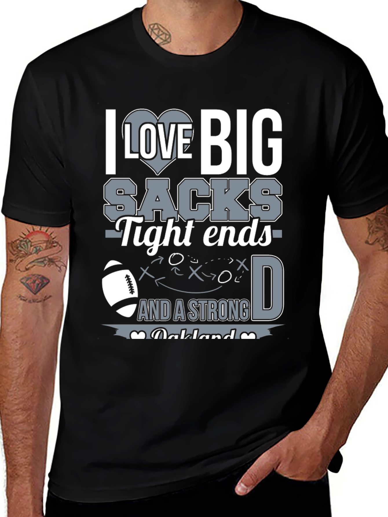 Variant 23 of I Love Big Sacks Funny Football T-Shirt
