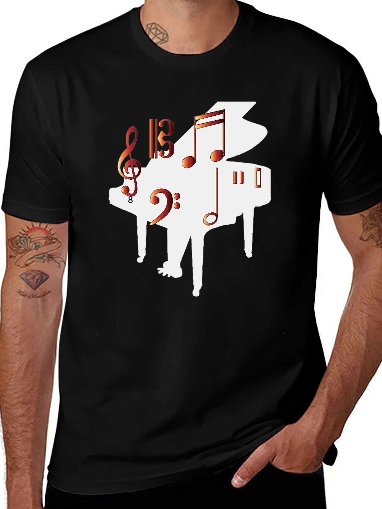 Variant 7 of Piano Musical Notes T-Shirt
