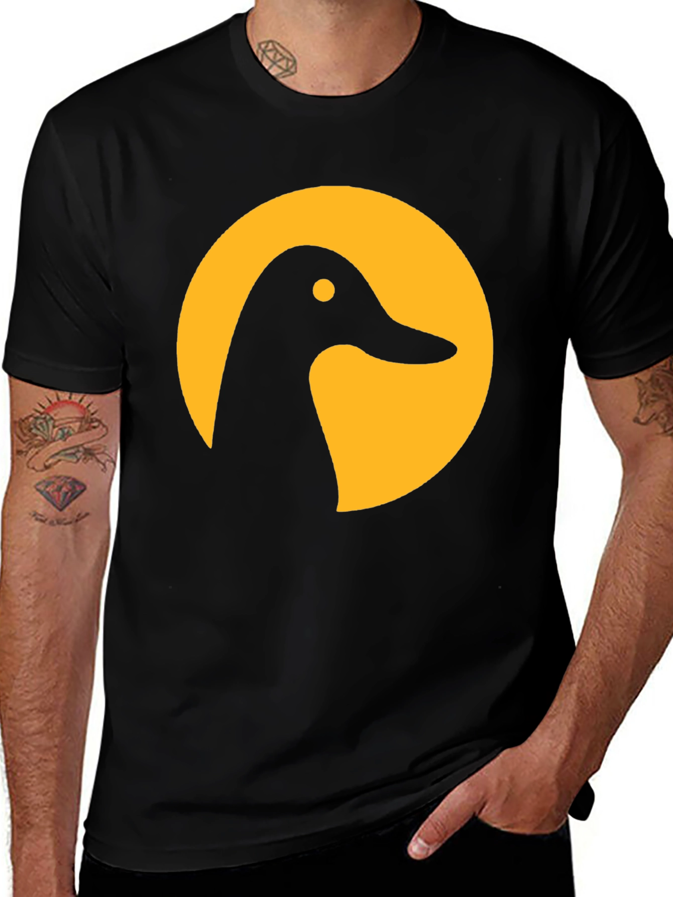 Variant 27 of Duck Silhouette Graphic Tee - Stylish Black T-Shirt