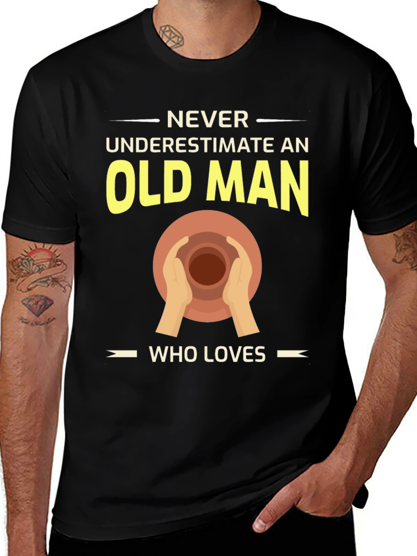 Variant 10 of Pottery Old Man T-Shirt - Never Underestimate Love