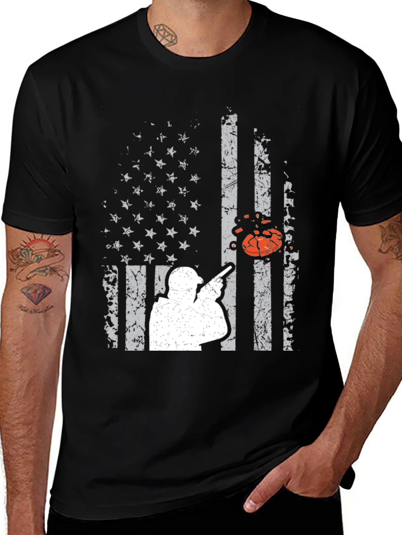 Variant 10 of Skeet Shooting American Flag T-Shirt