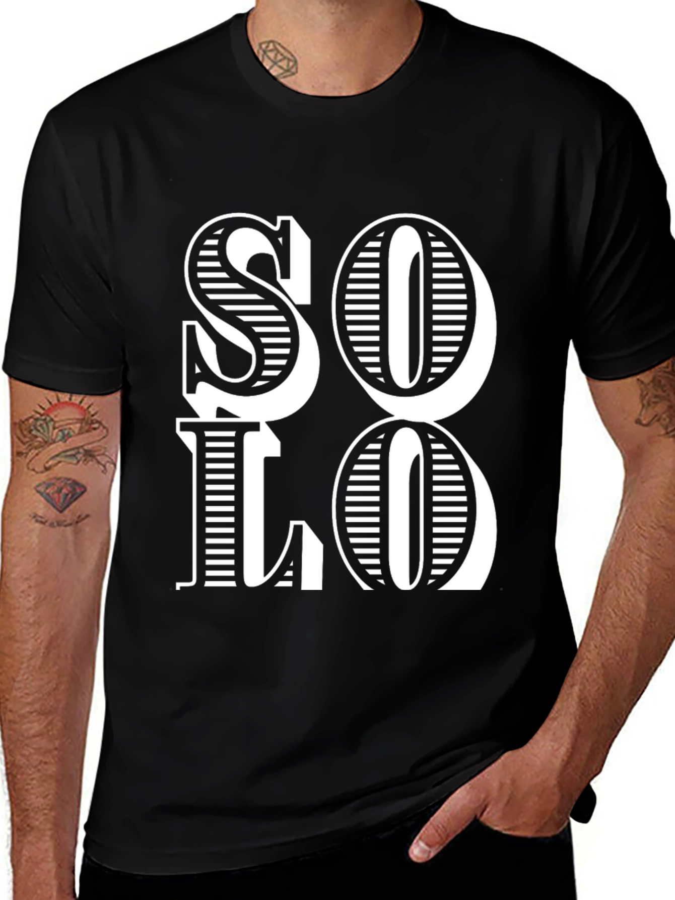 Variant 11 of Stylish Black SOLO Graphic Print Tee