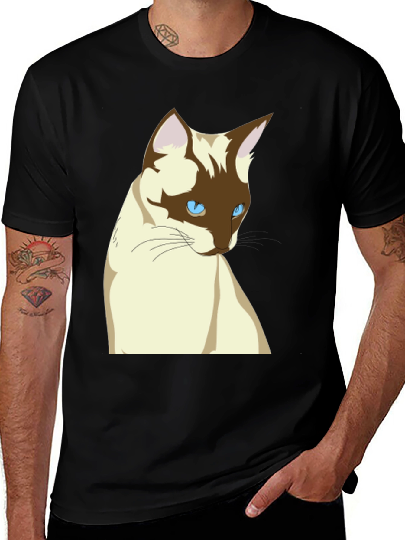 Variant 13 of Siamese Cat T-Shirt - Cool Cat Graphic Tee