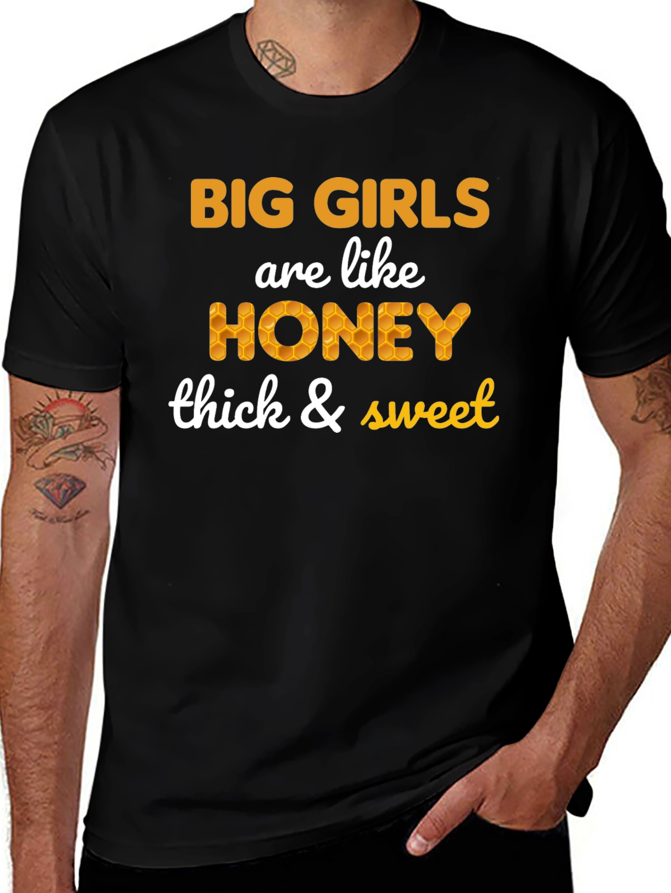 Variant 3 of Big Girls Like Honey T-Shirt - Thick & Sweet