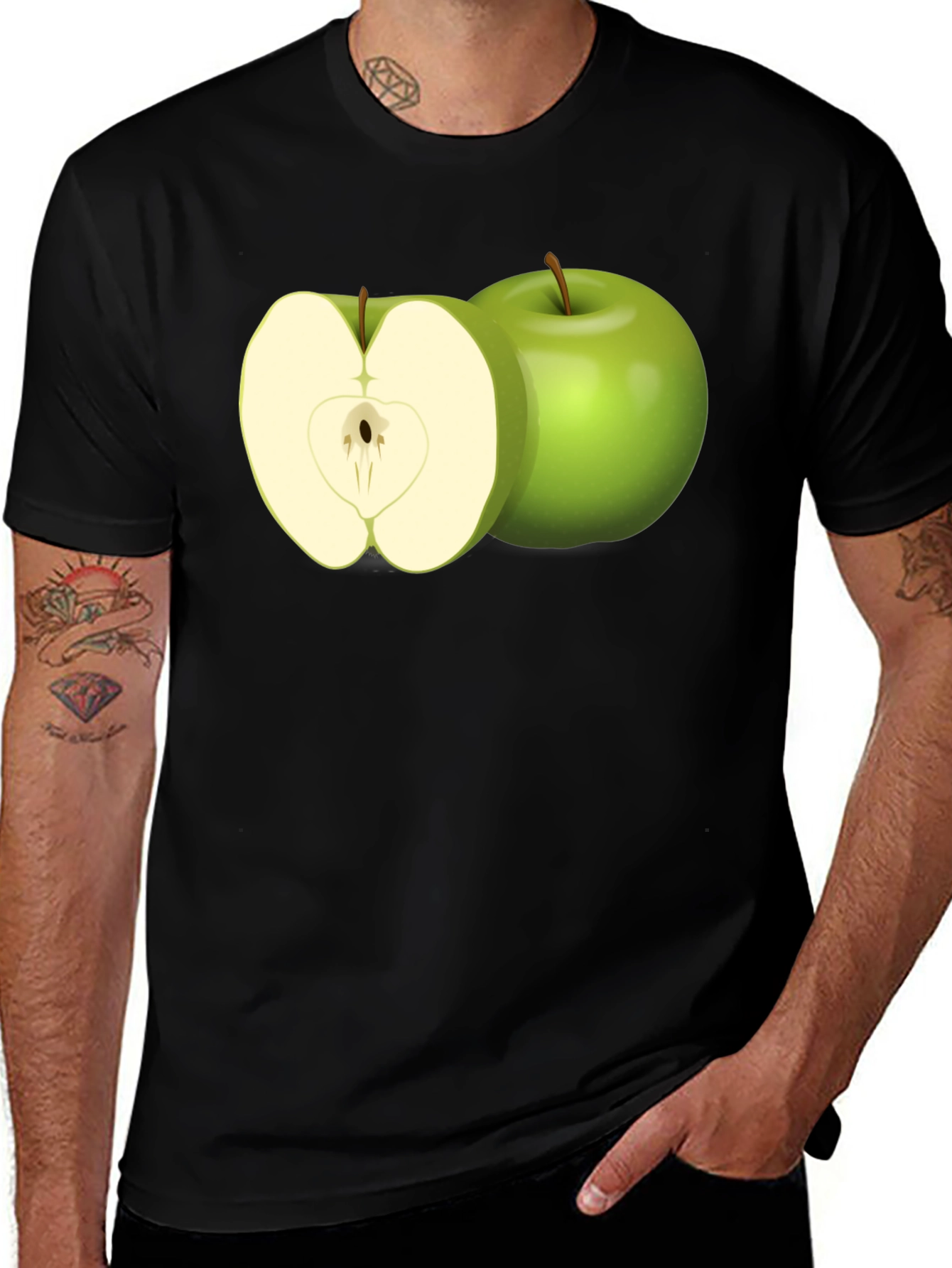 Apple Graphic T-Shirt - Modern Fruit Tee