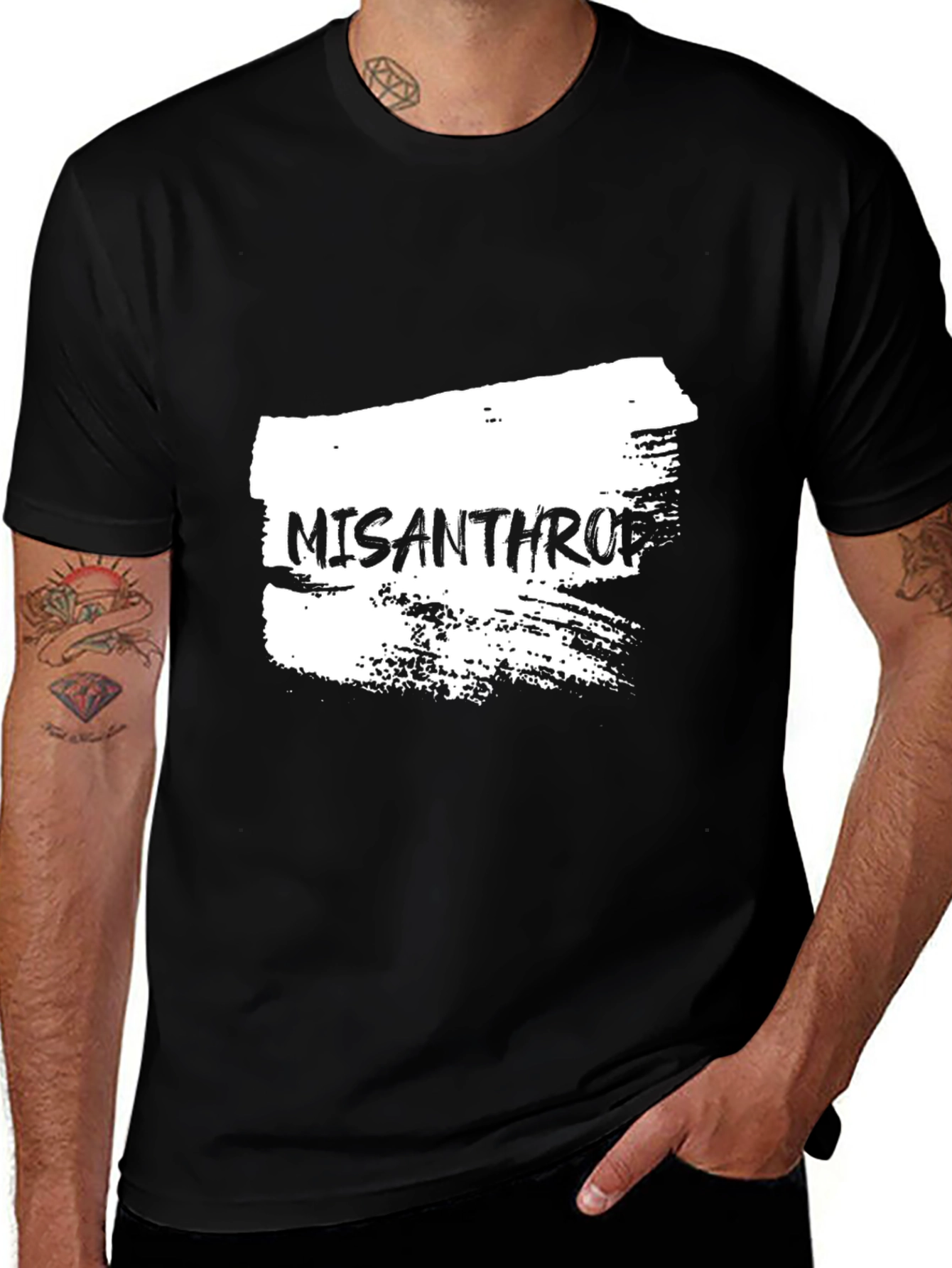 Variant 18 of Misanthropic Graphic Tee - Black Cotton T-Shirt