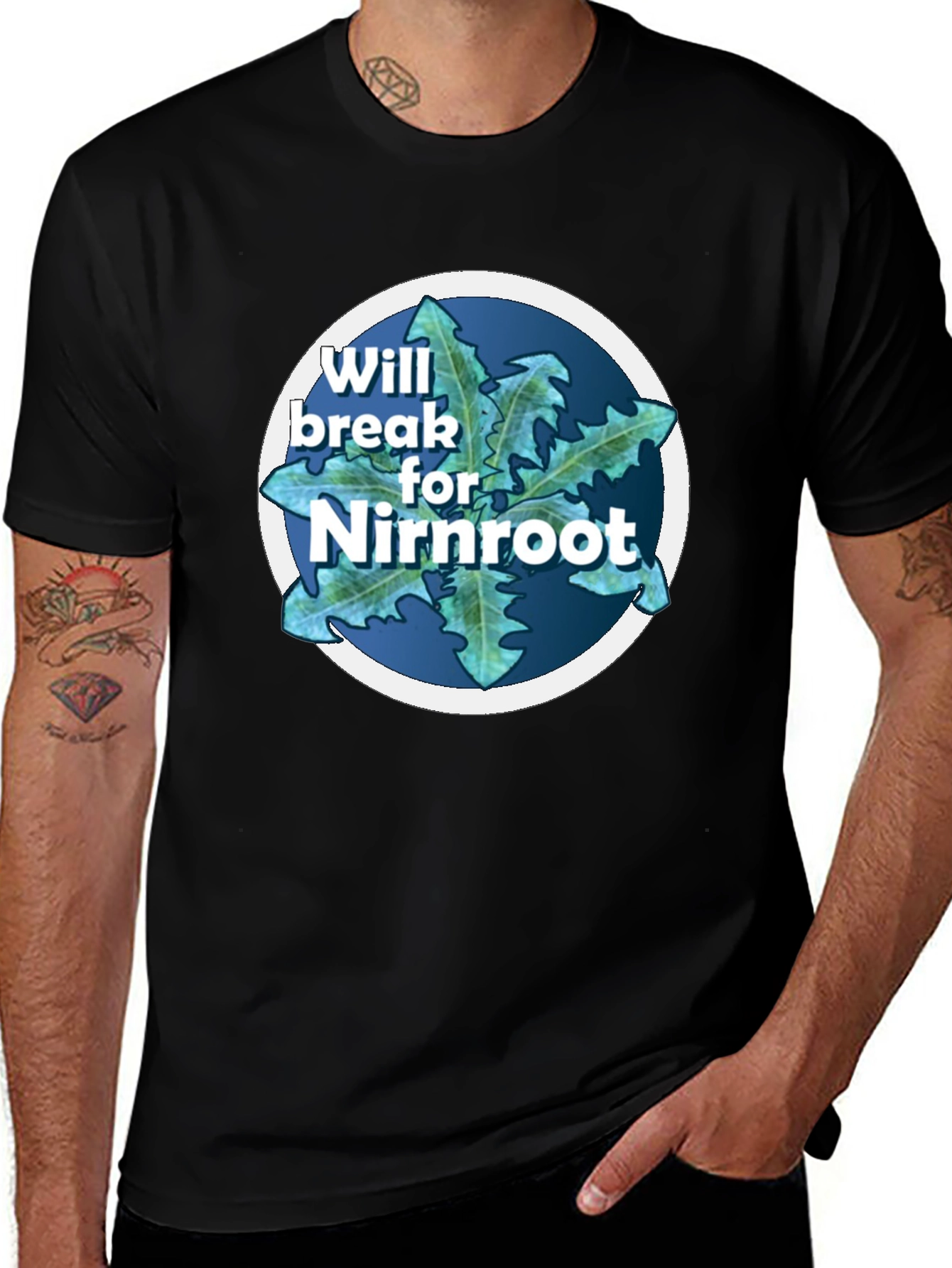 Variant 3 of Will Break For Nirnroot Black T-Shirt