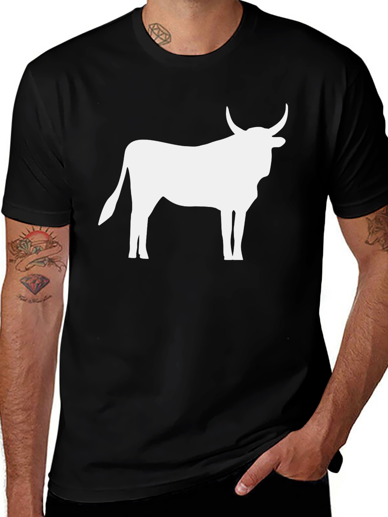 Variant 17 of Bull Silhouette Black T-Shirt