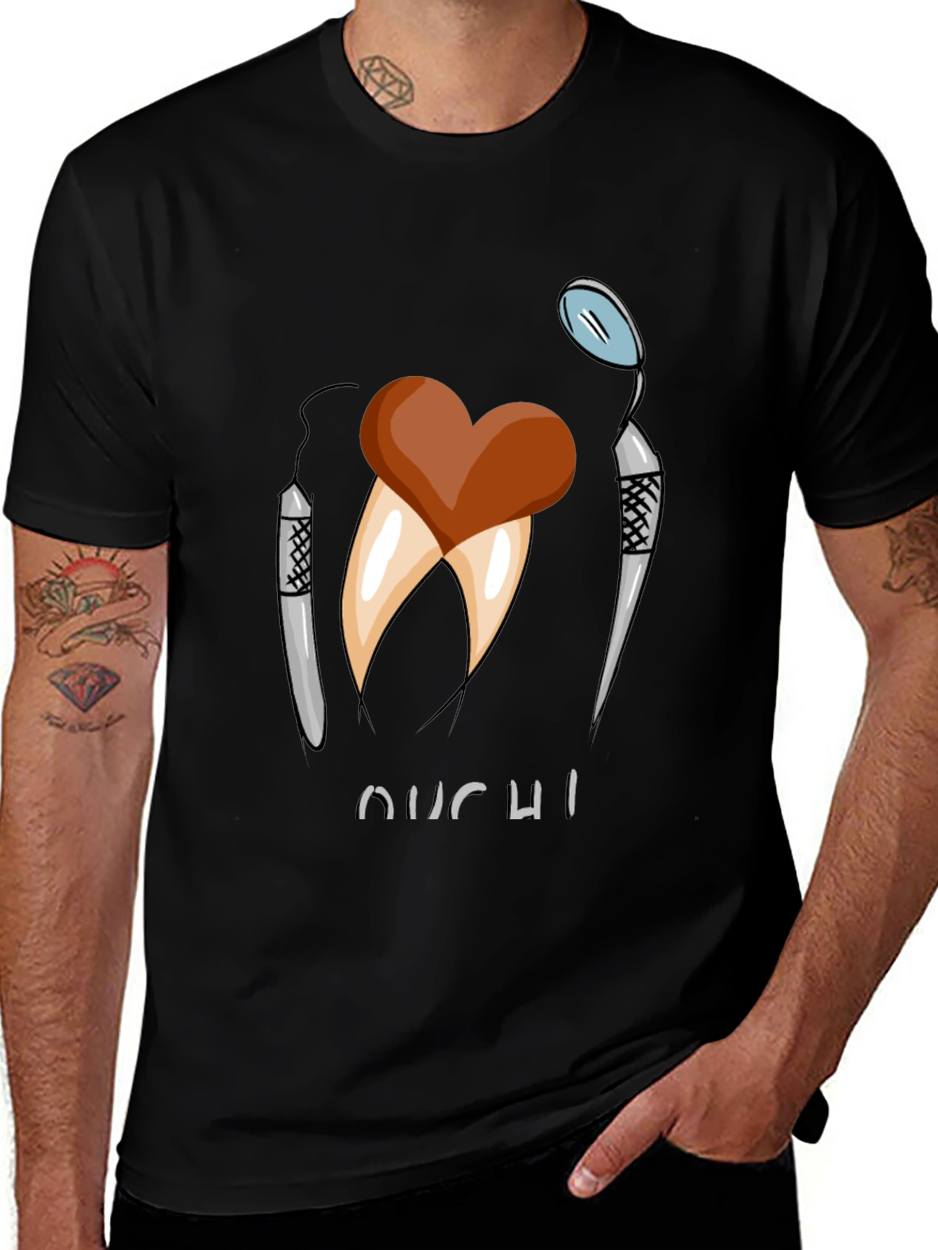 Variant 18 of Ouch! Dental Humor Graphic Tee - Black