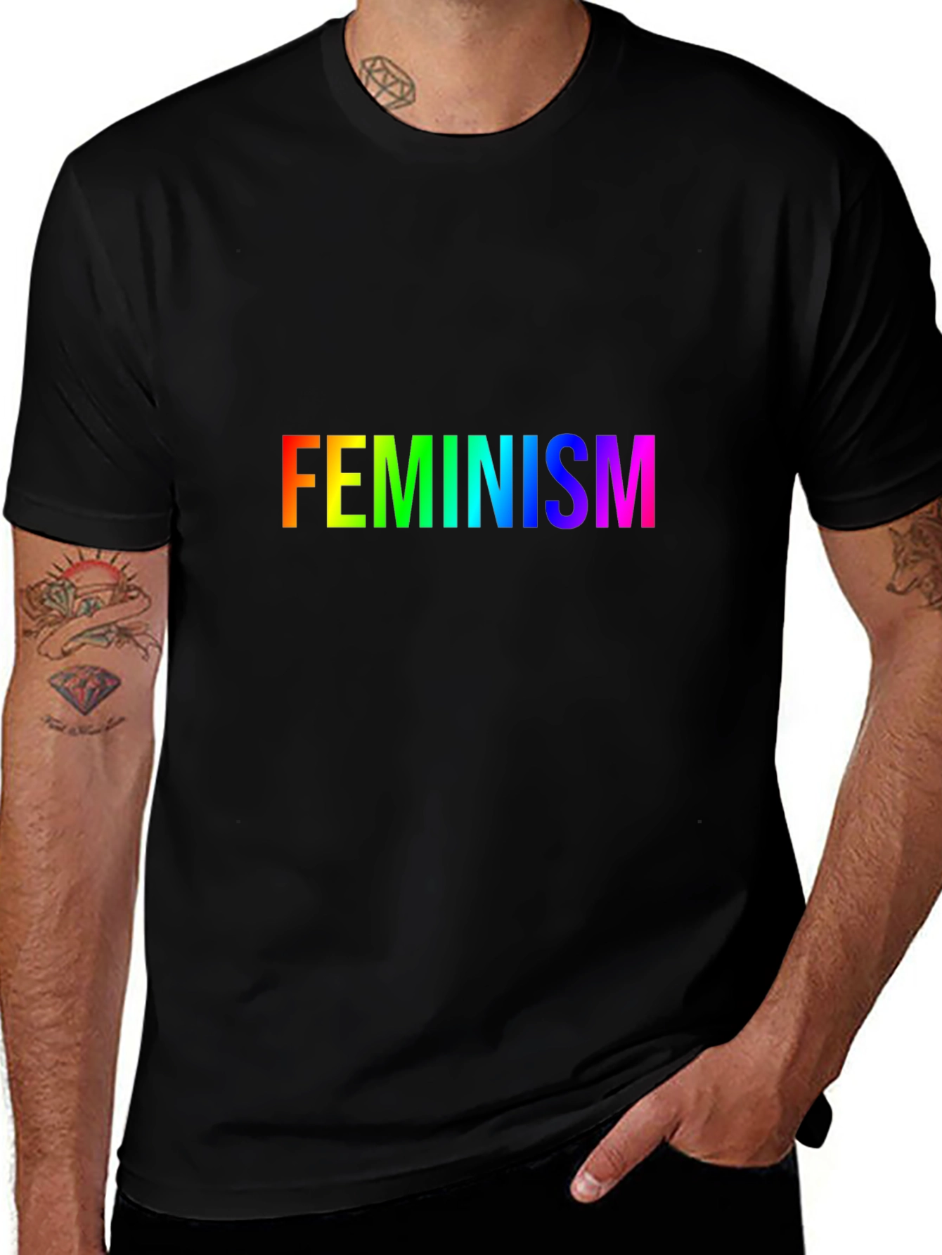 Variant 4 of Rainbow Feminism T-Shirt - Soft Cotton Blend Tee