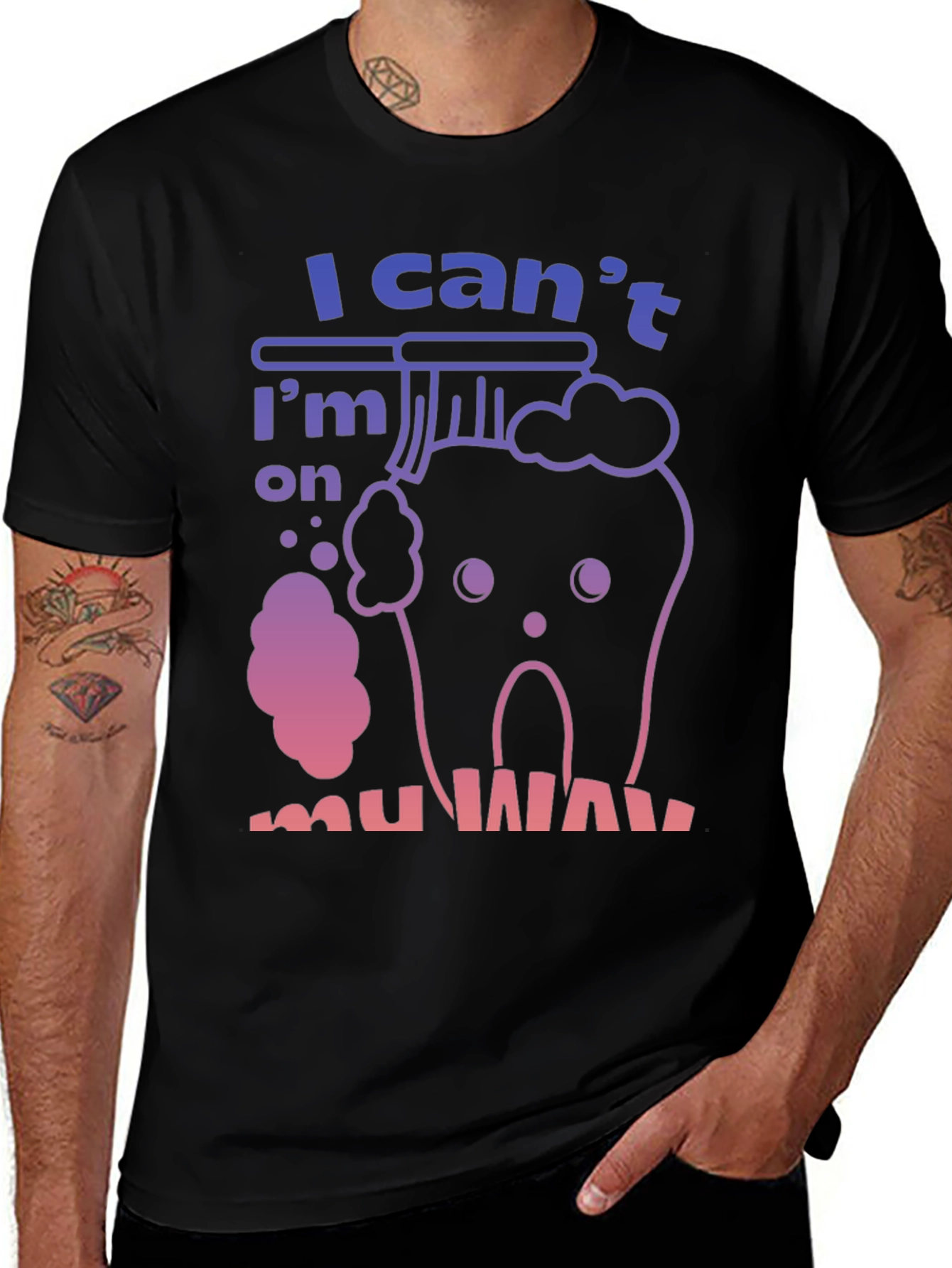 Variant 17 of Funny Tooth T-Shirt - "I'm on my way"