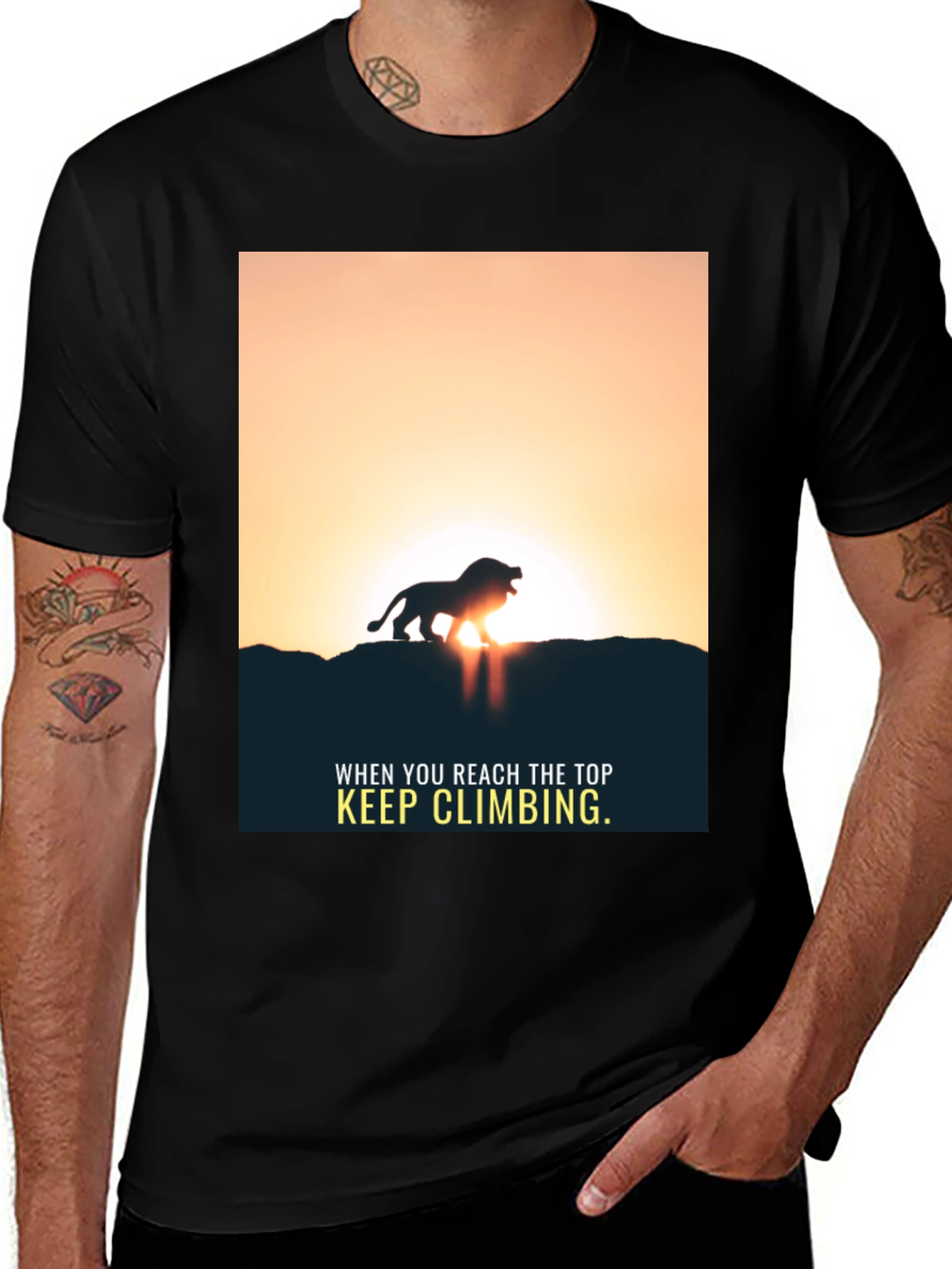 Variant 8 of Inspirational Lion King Black Graphic Tee