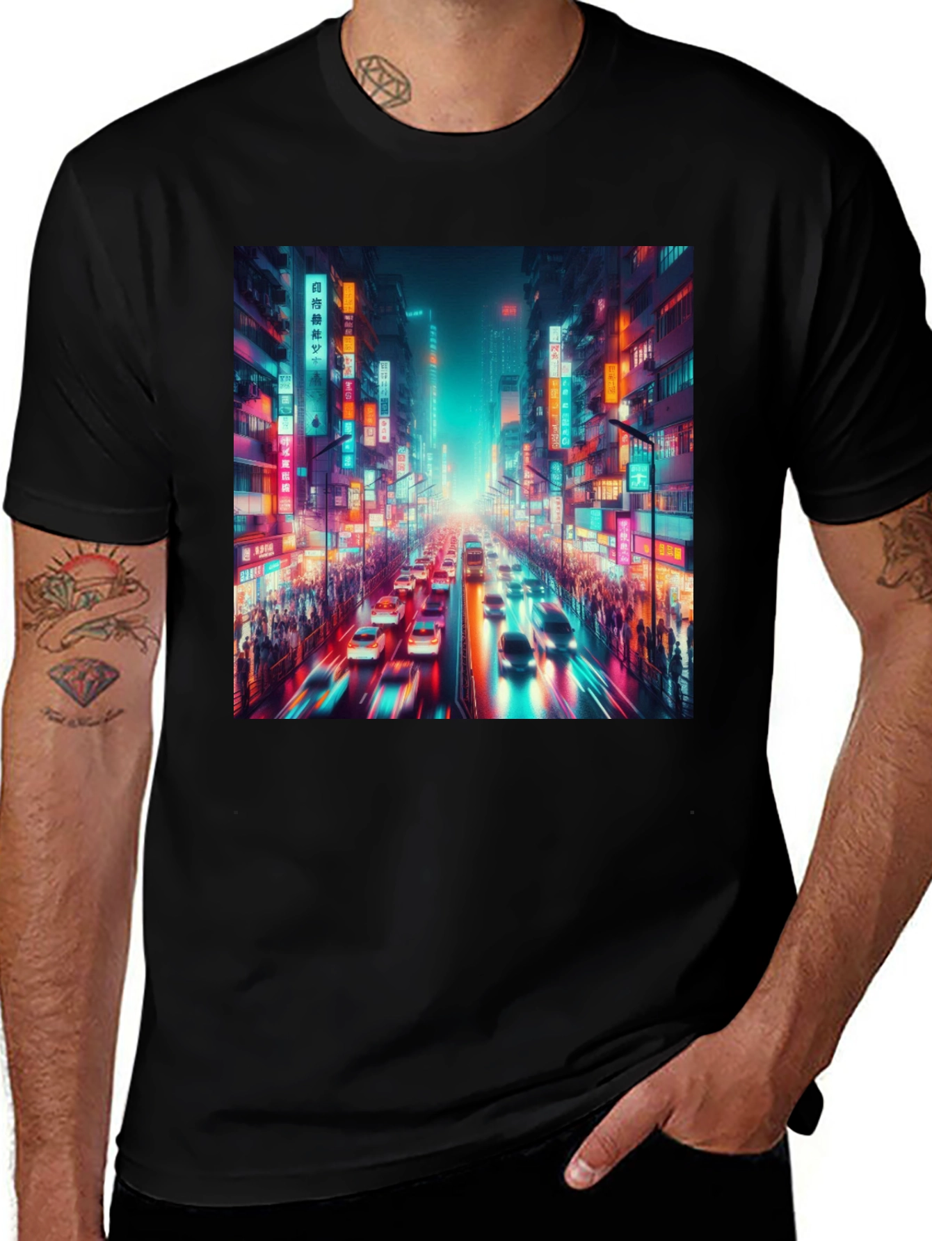 Variant 22 of Neon Cityscape T-Shirt