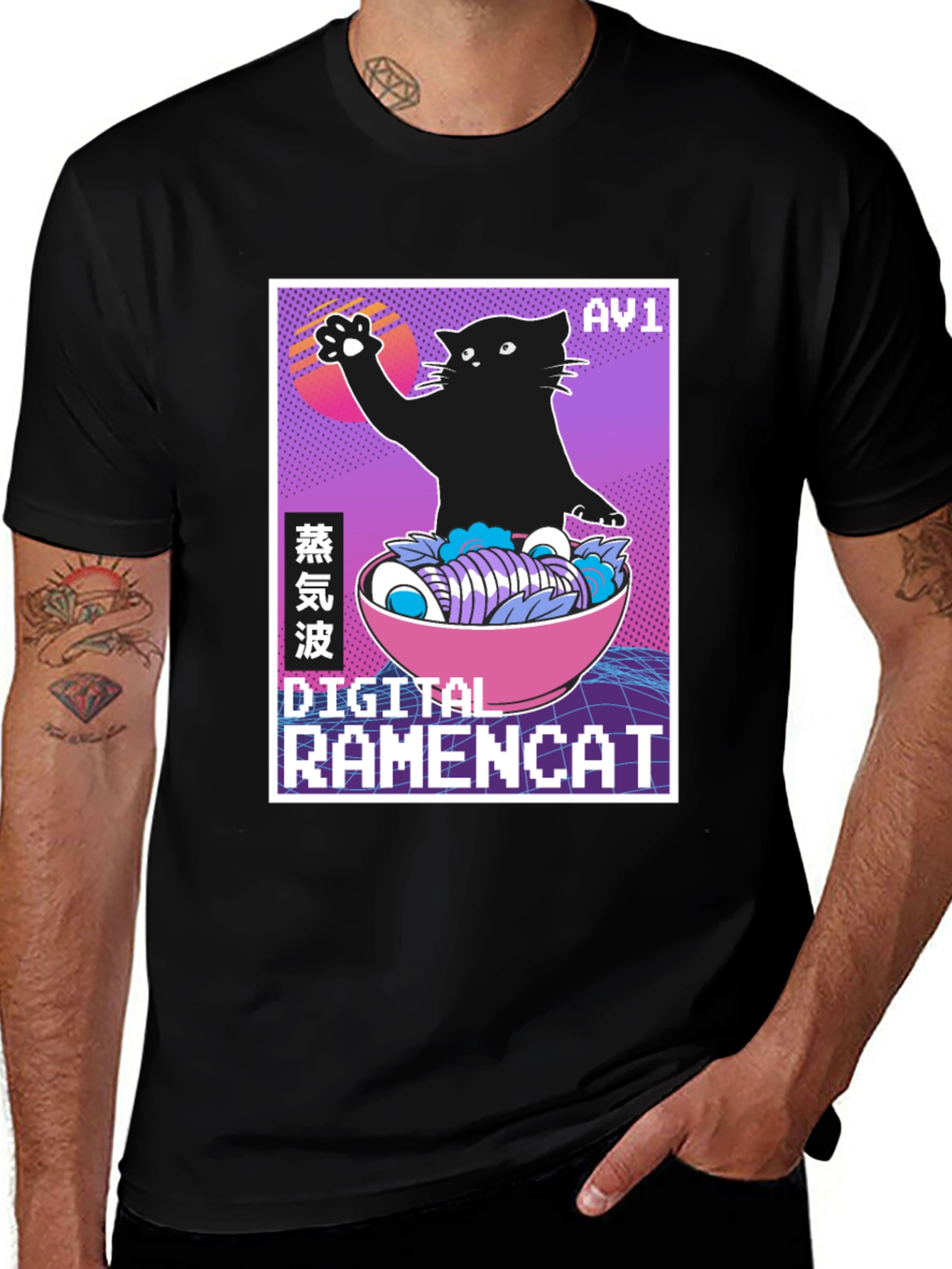 Variant 30 of Digital Ramencat Graphic Tee