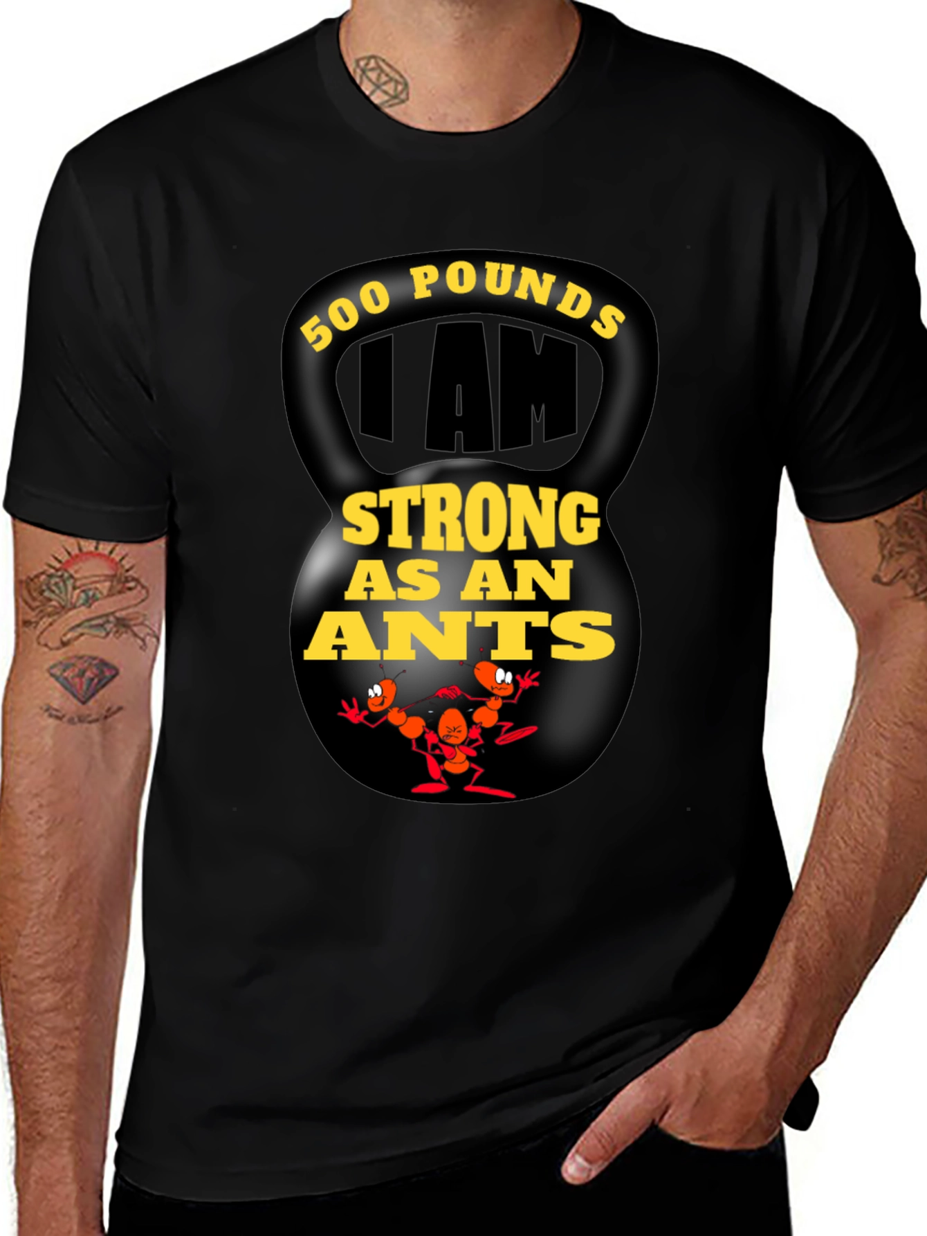 Variant 7 of Strong As Ants Weightlifting Graphic Tee
