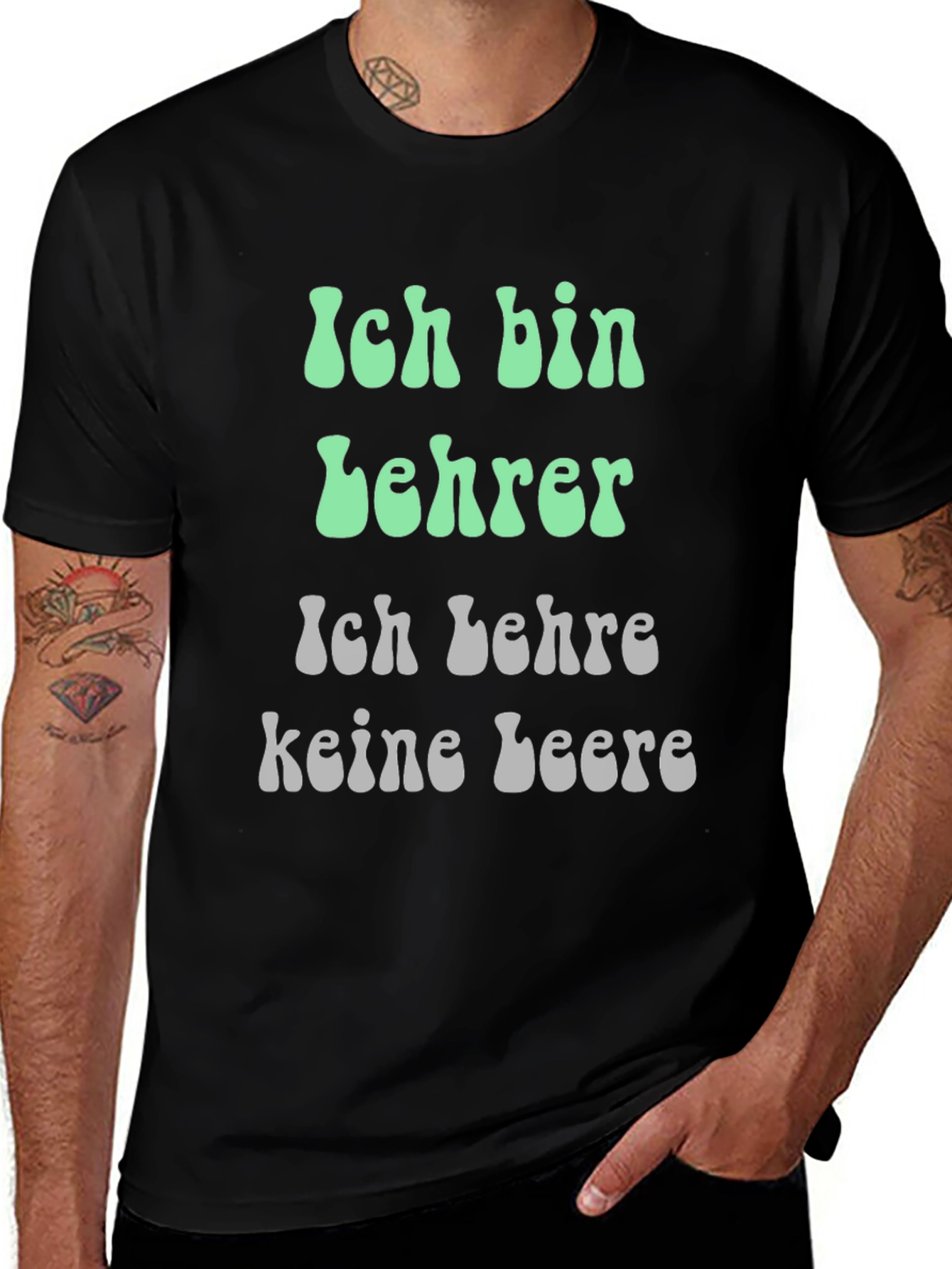 Variant 8 of Teacher T-Shirt: "Ich bin Lehrer" German Slogan Shirt