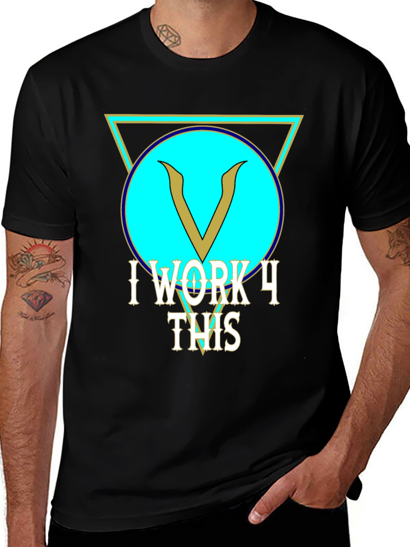Variant 30 of I Work 4 This Black Graphic Tee
