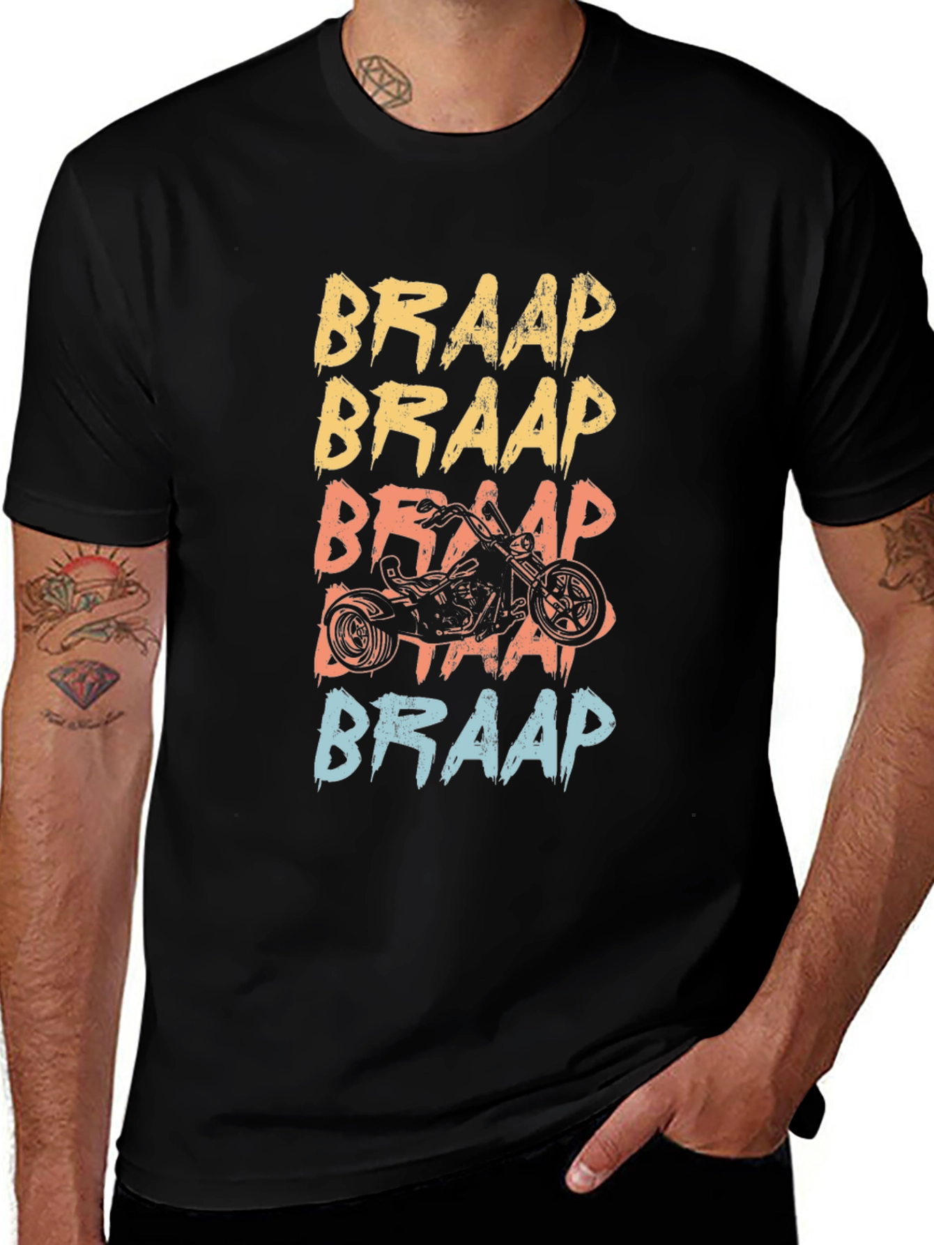 Variant 14 of Braap Motorcycle Graphic Tee - Black