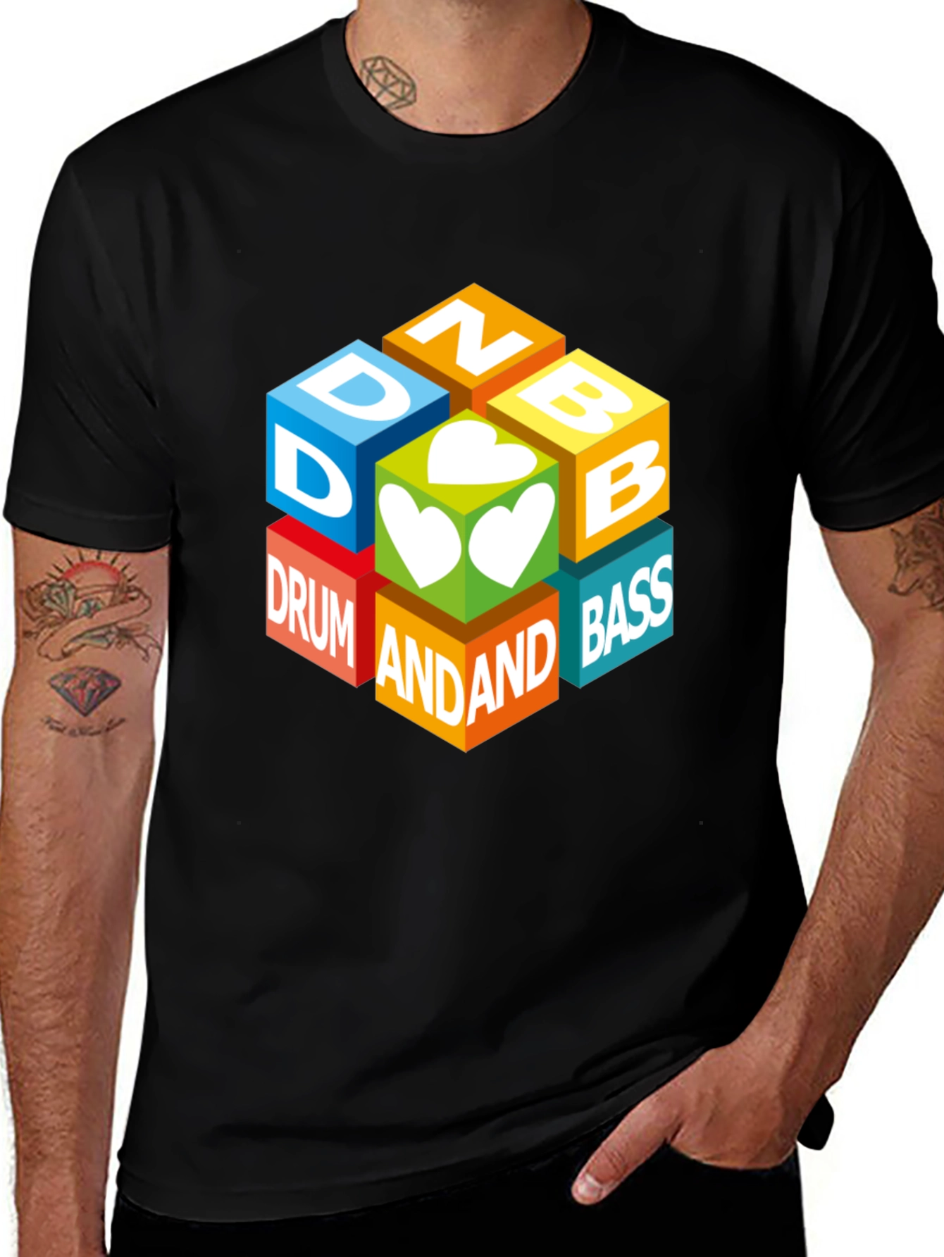 Variant 25 of Drum and Bass Cube Graphic T-Shirt
