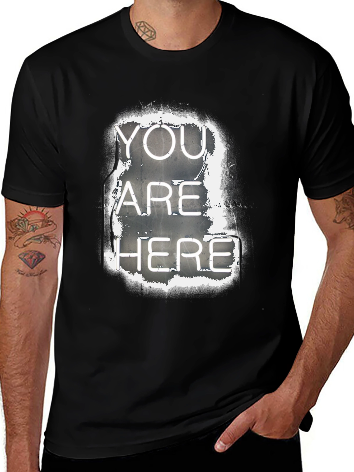 You Are Here Graphic Tee - Unisex Black T-Shirt