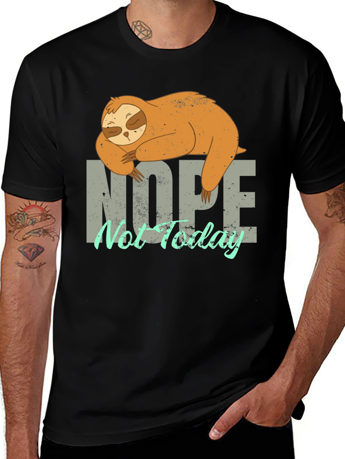 Nope Not Today Sloth Graphic T-Shirt - Lazy Day Apparel