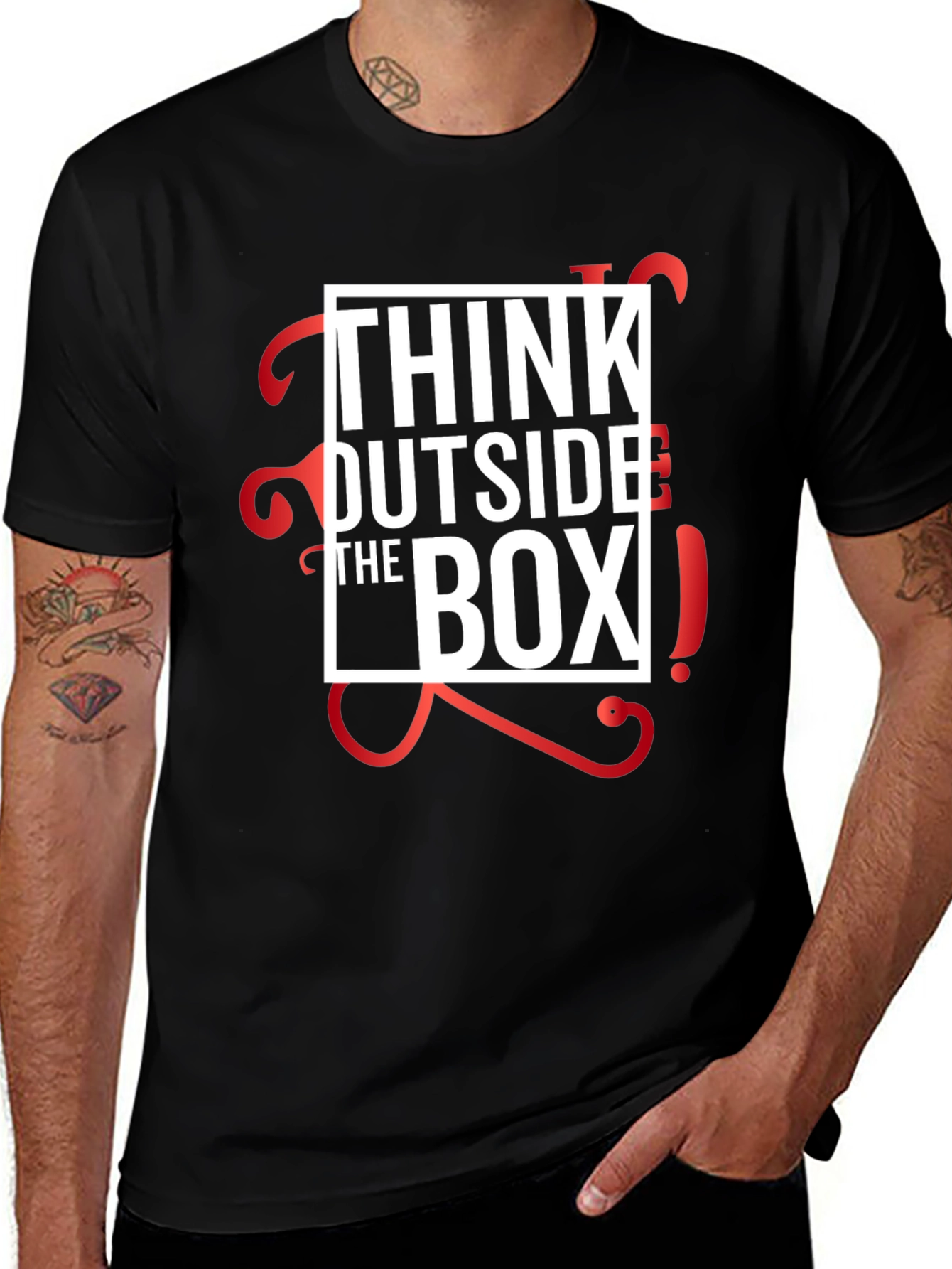 Variant 22 of Think Outside the Box Graphic Tee - Unique Design