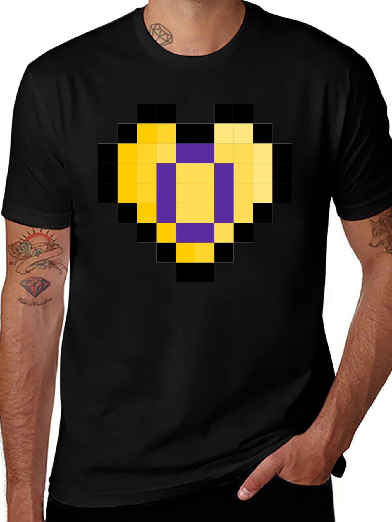 Variant 16 of Pixel Heart Graphic Tee - Gamer Style Shirt