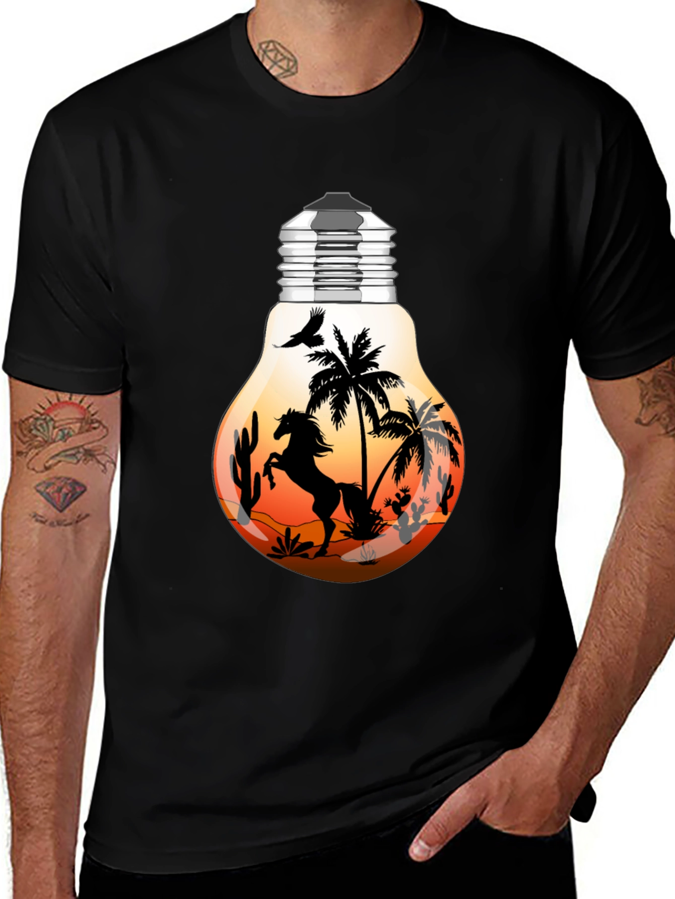 Variant 30 of Desert Lightbulb Graphic T-Shirt